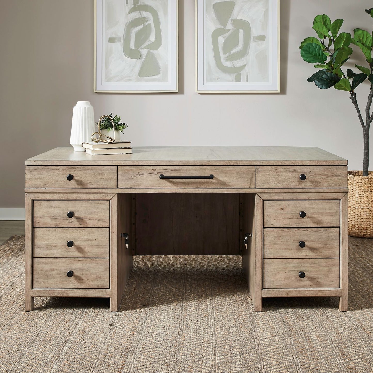 Proximity Place - Jr Executive Desk Top - Barley Buff