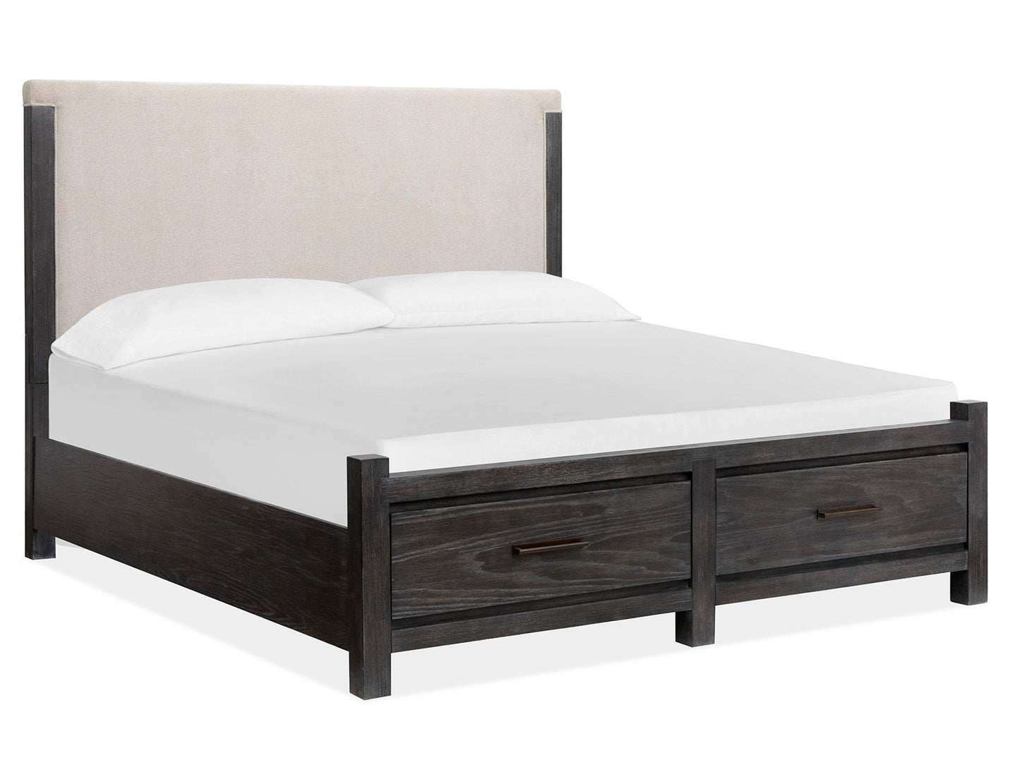 Plum Creek - Queen Panel Upholstered Headboard - Ravenwood Black