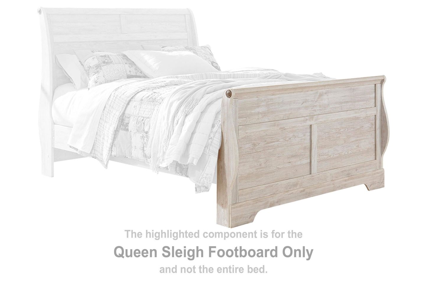Willowton - Queen Sleigh Footboard - Whitewash