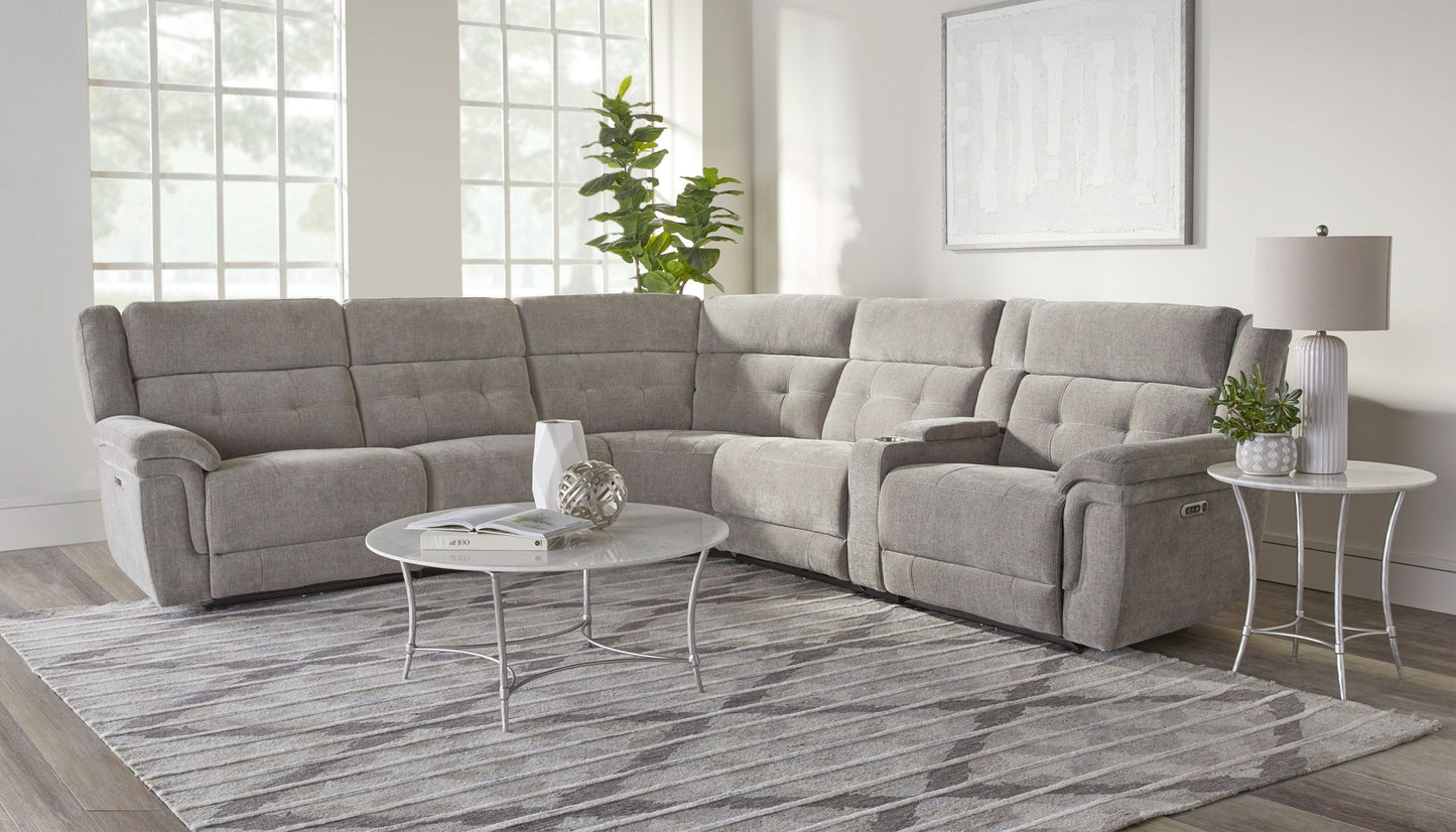 Richland - Armless Chair With Drop Down Table And Power Center - Bristol Gray