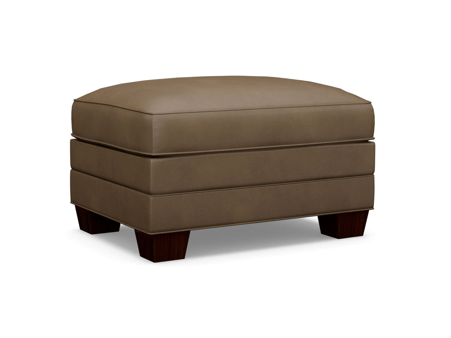 Couture Leather - Braxton Leather Ottoman - Dark Brown