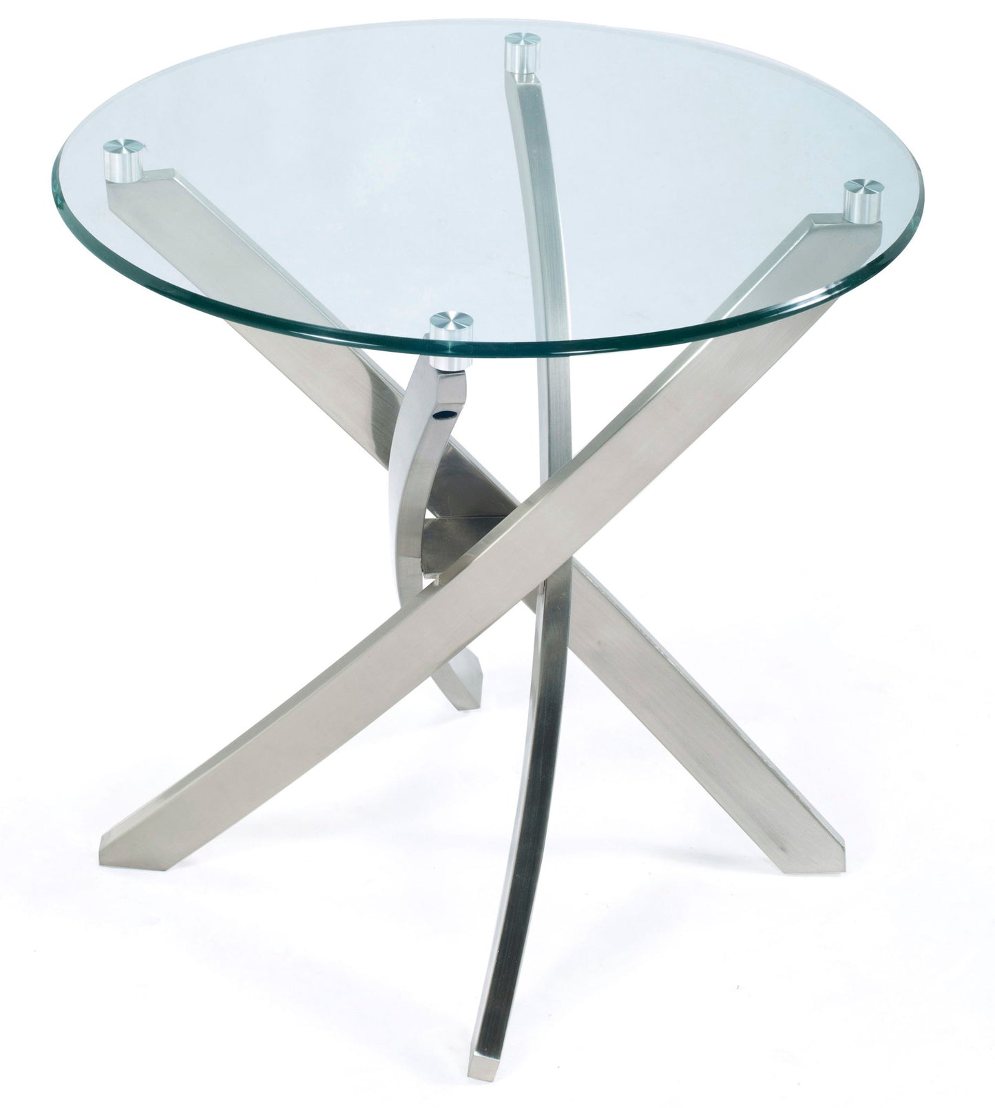 Zila - Round End Table Top - Brushed Nickel