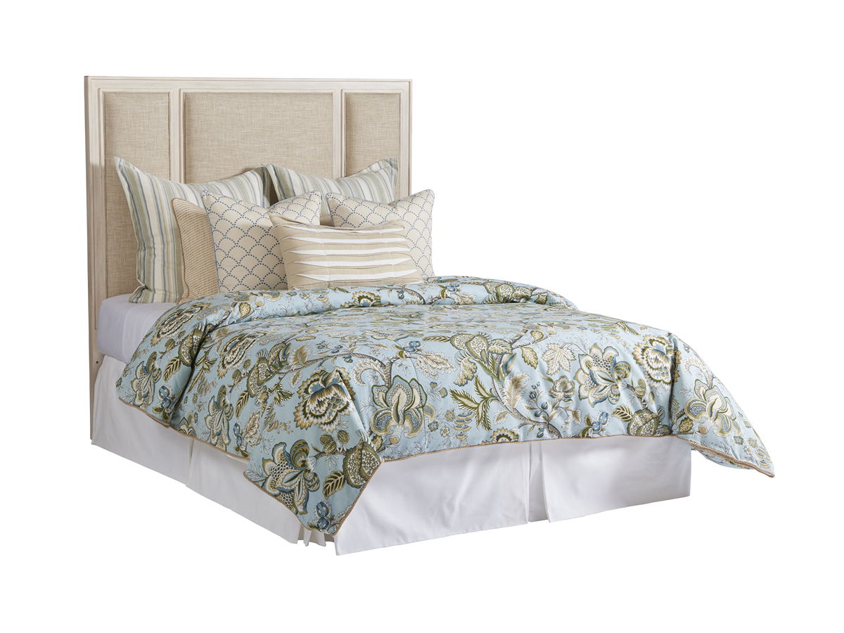 Newport - Crystal Cove 5/0 Queen Custom Upholstered Panel Headboard - Sailcloth