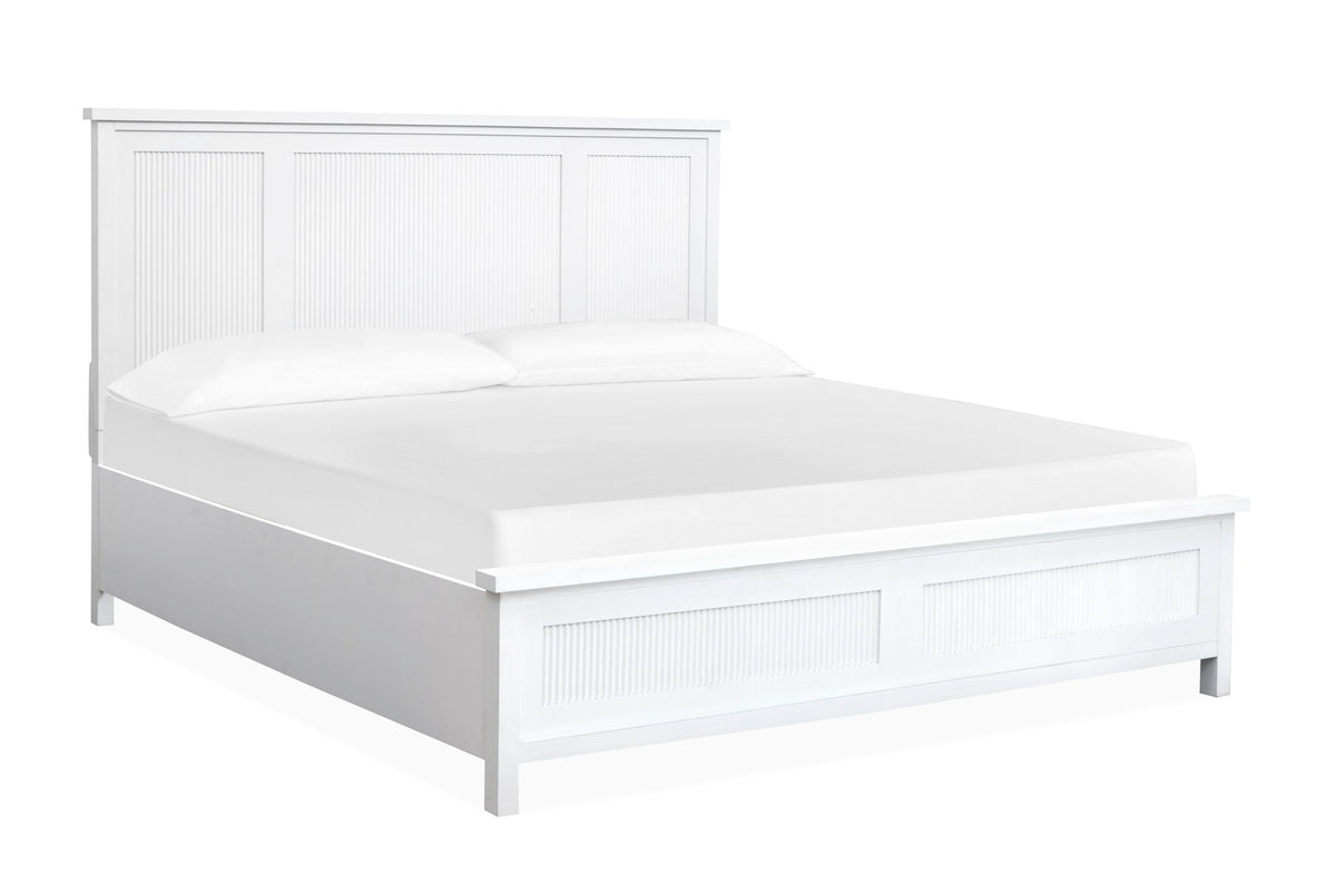 Windmill Harbour - King Panel Footboard - White Whisp And Sand