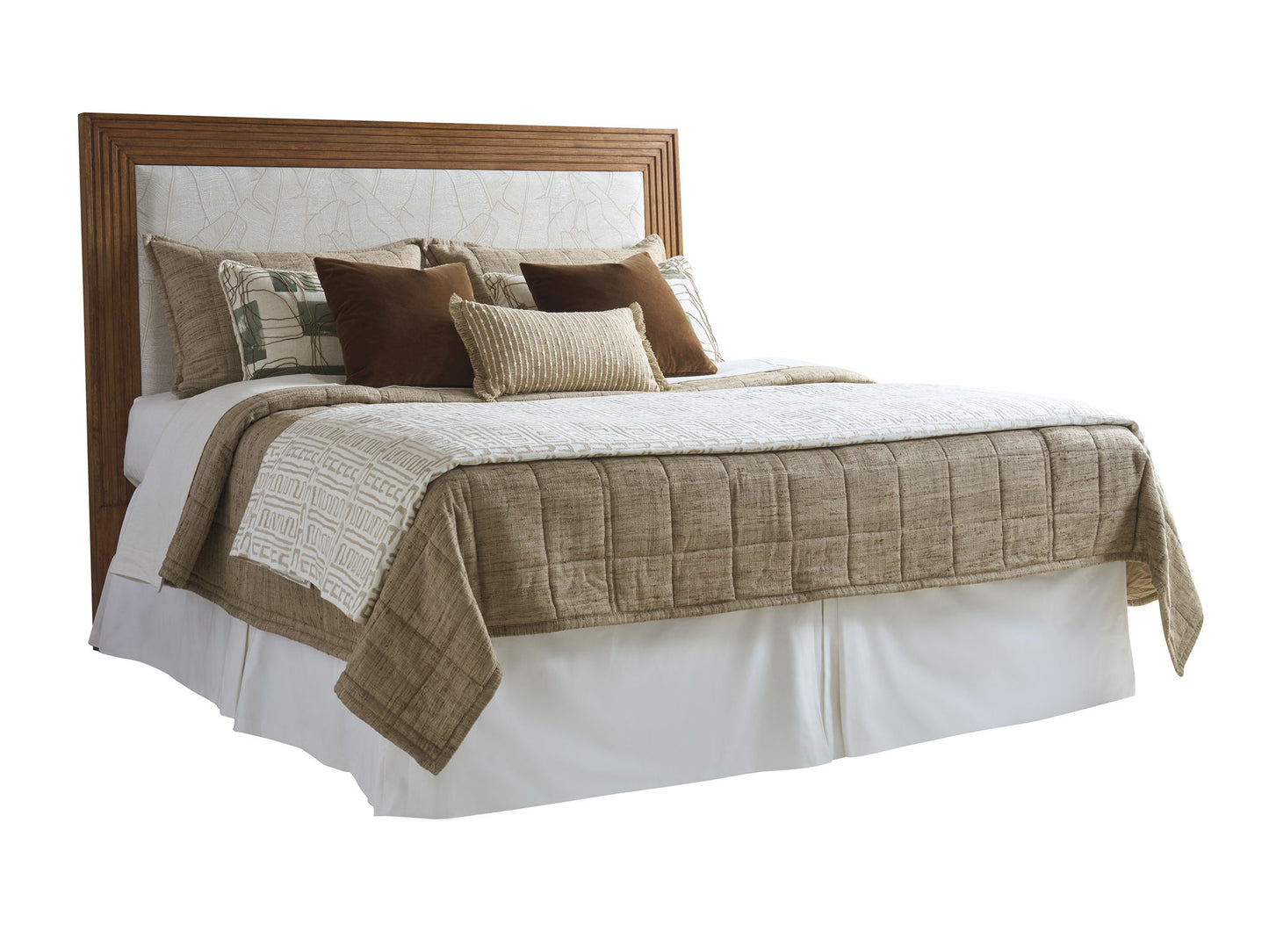 La Costa - Pendry Upholstered Headboard 6/0 California King - Dark Brown / Beige