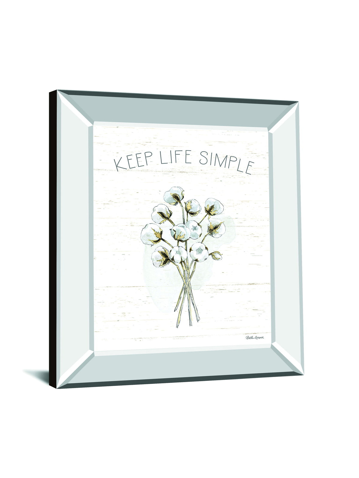 Farmhouse Cotton IV By Beth Grove - Mirror Framed Print Wall Art - White