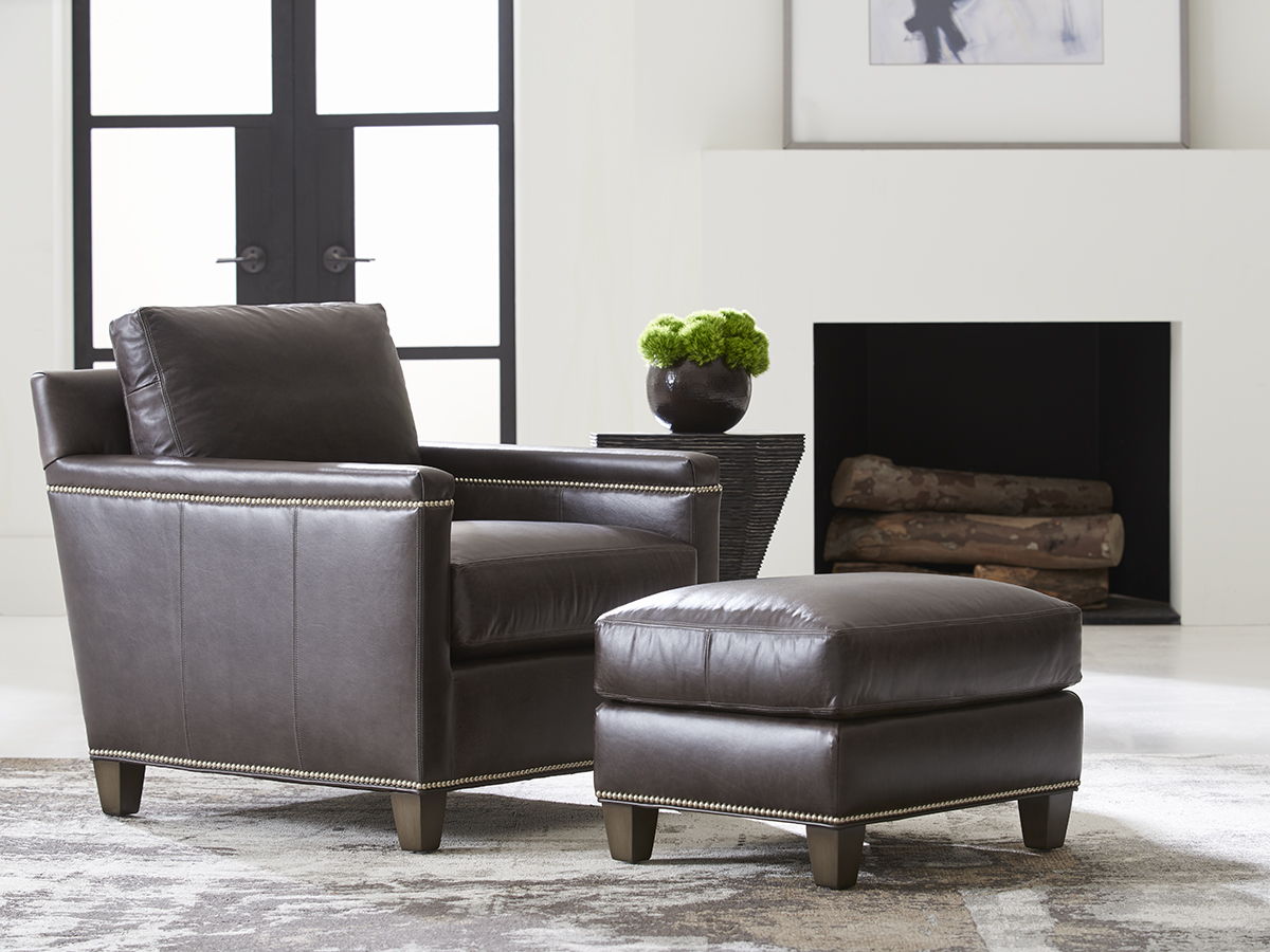Lexington Leather - Strada Leather Ottoman - Black