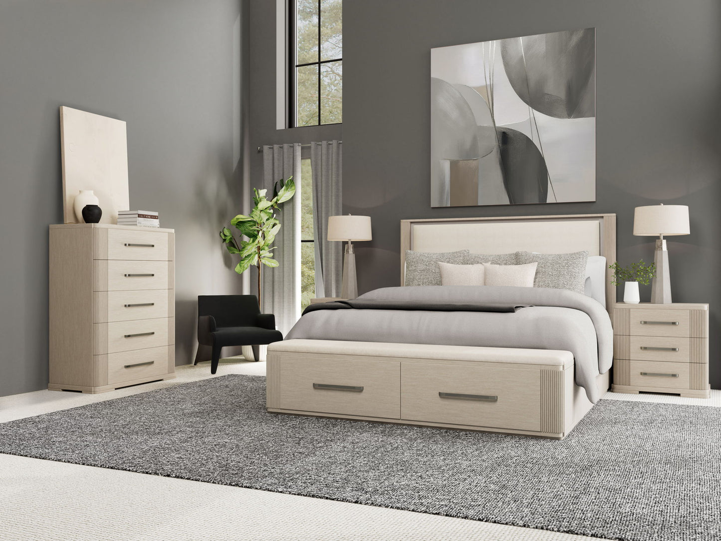 Alexis - Queen Storage Footboard - Latte Essence
