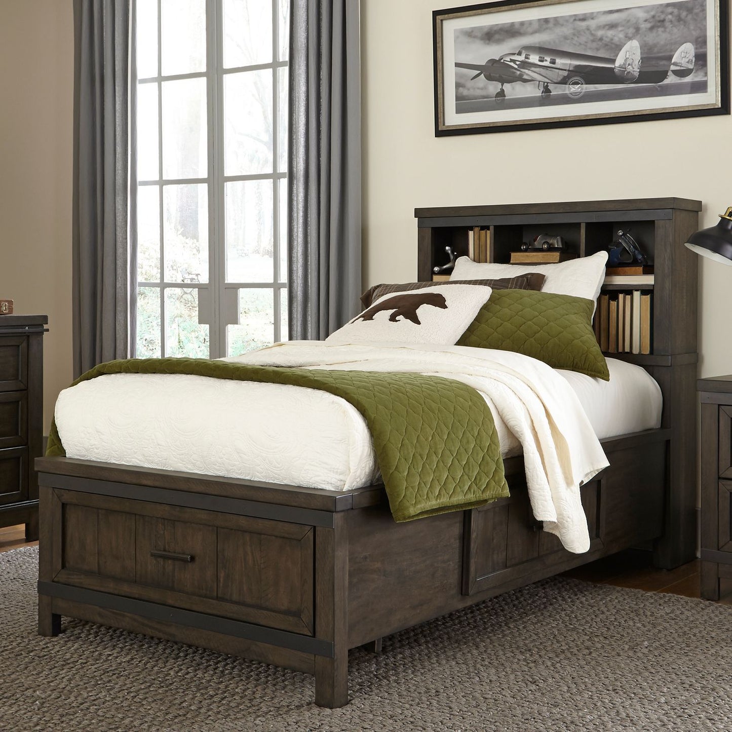 Thornwood Hills - Twin Storage Footboard - Rock Beaten Brown