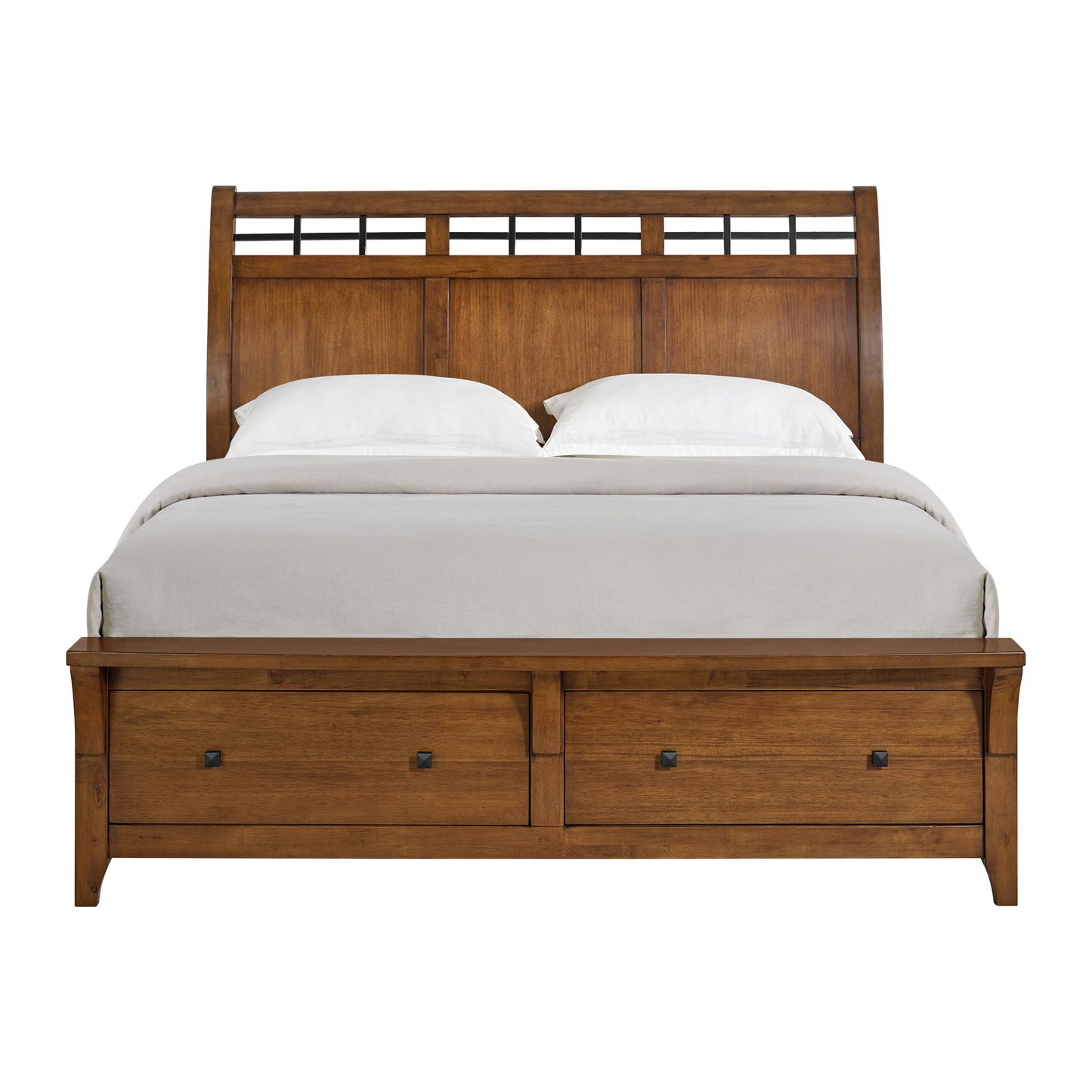Gage - King Storage Footboard With 13 Slats - Chestnut