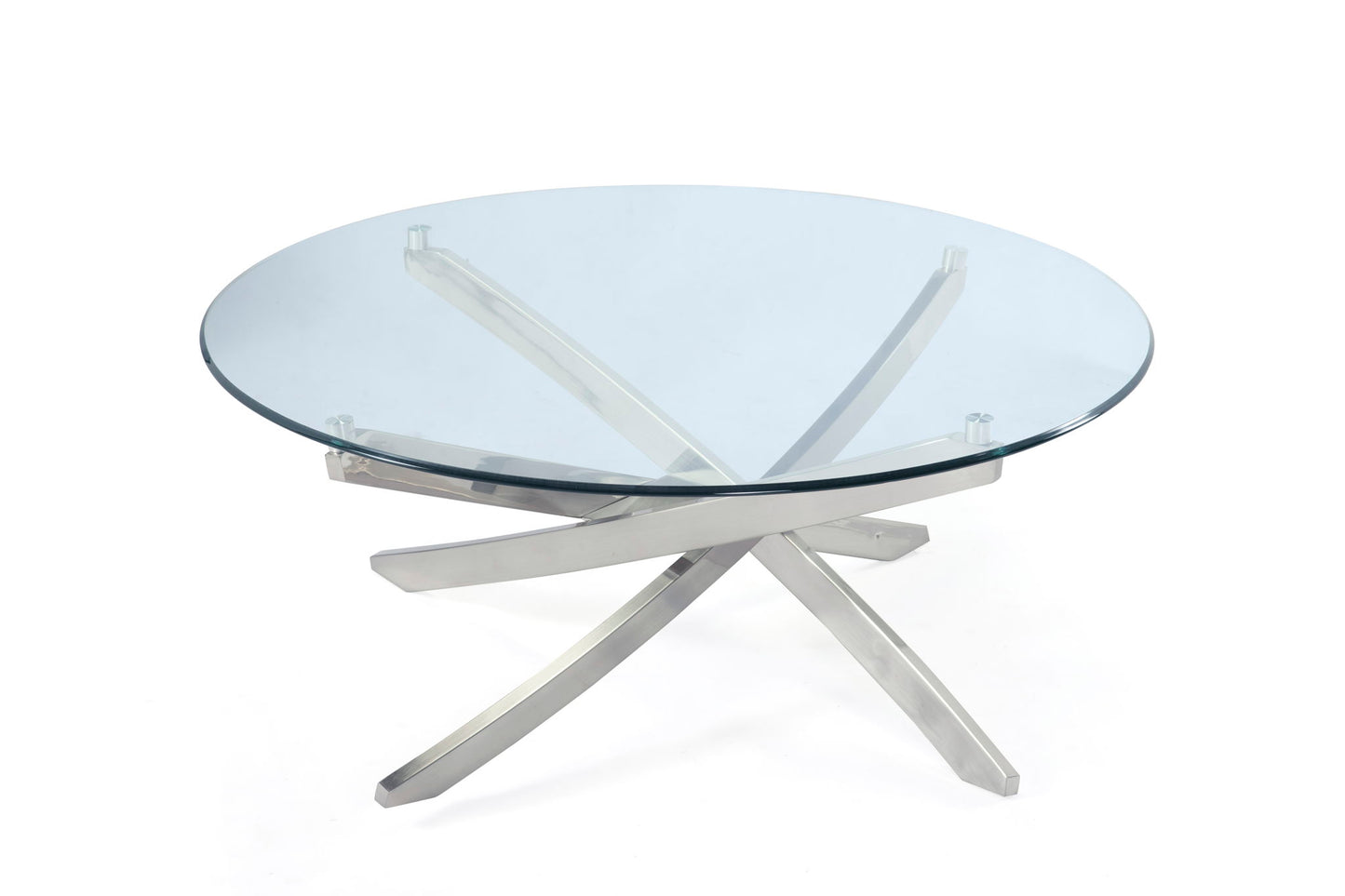 Zila - Round Cocktail Table Base - Brushed Nickel