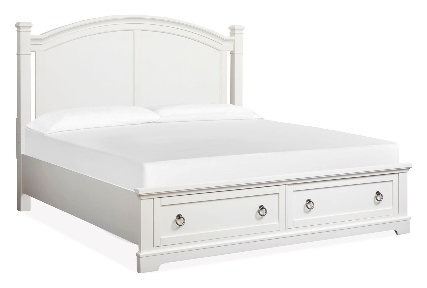 Kingston - Queen Panel Headboard - Whisper White And Cerused Nutmeg