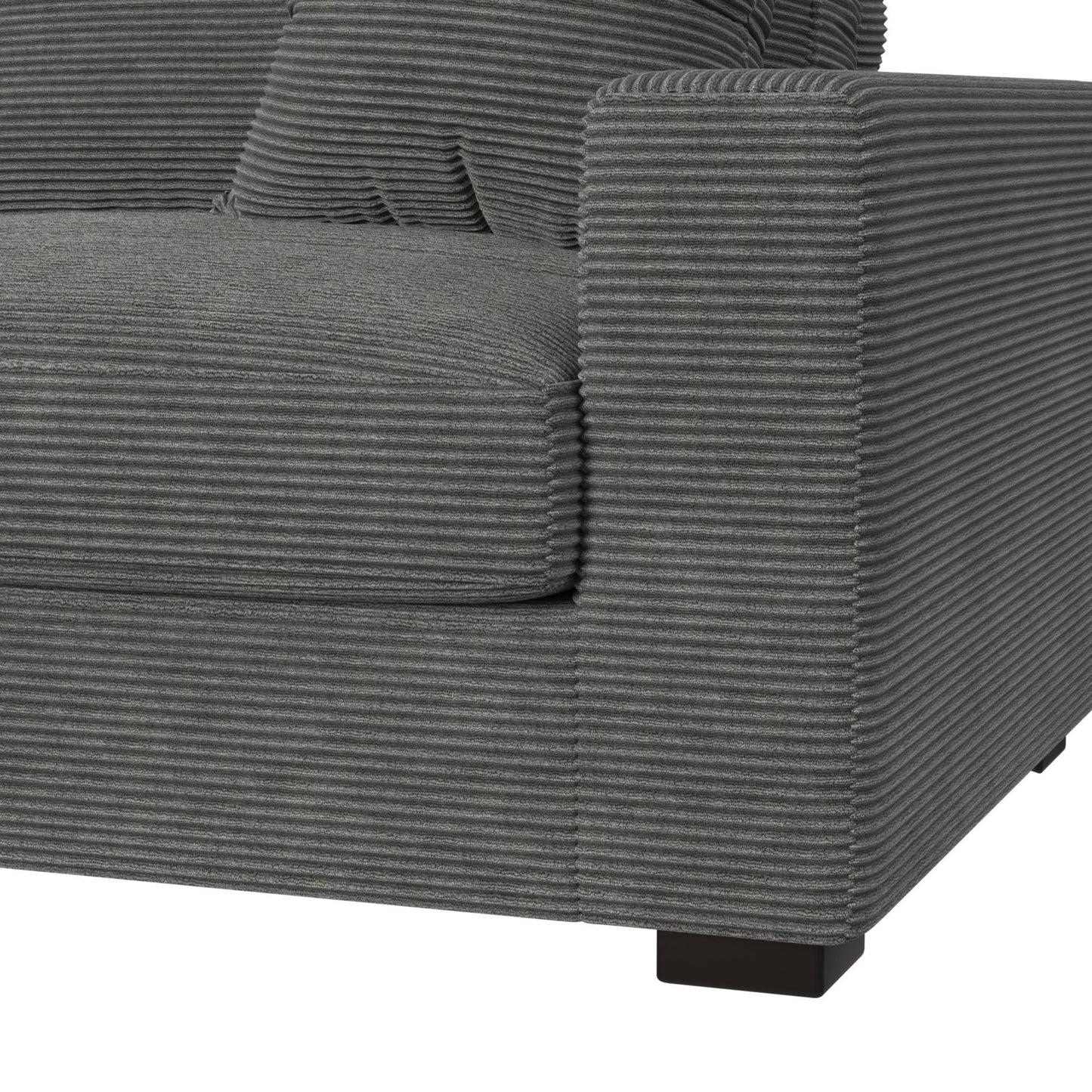 Arizona - Modular RHF Armchair With 1 Pillow 20" - Steno Charcoal
