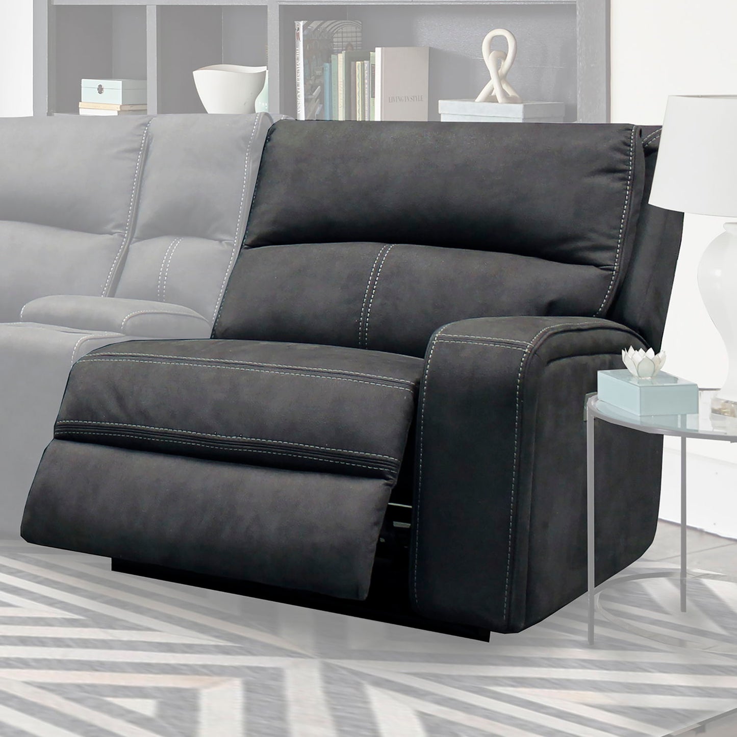 Polaris - Power Right Arm Facing Recliner - Slate