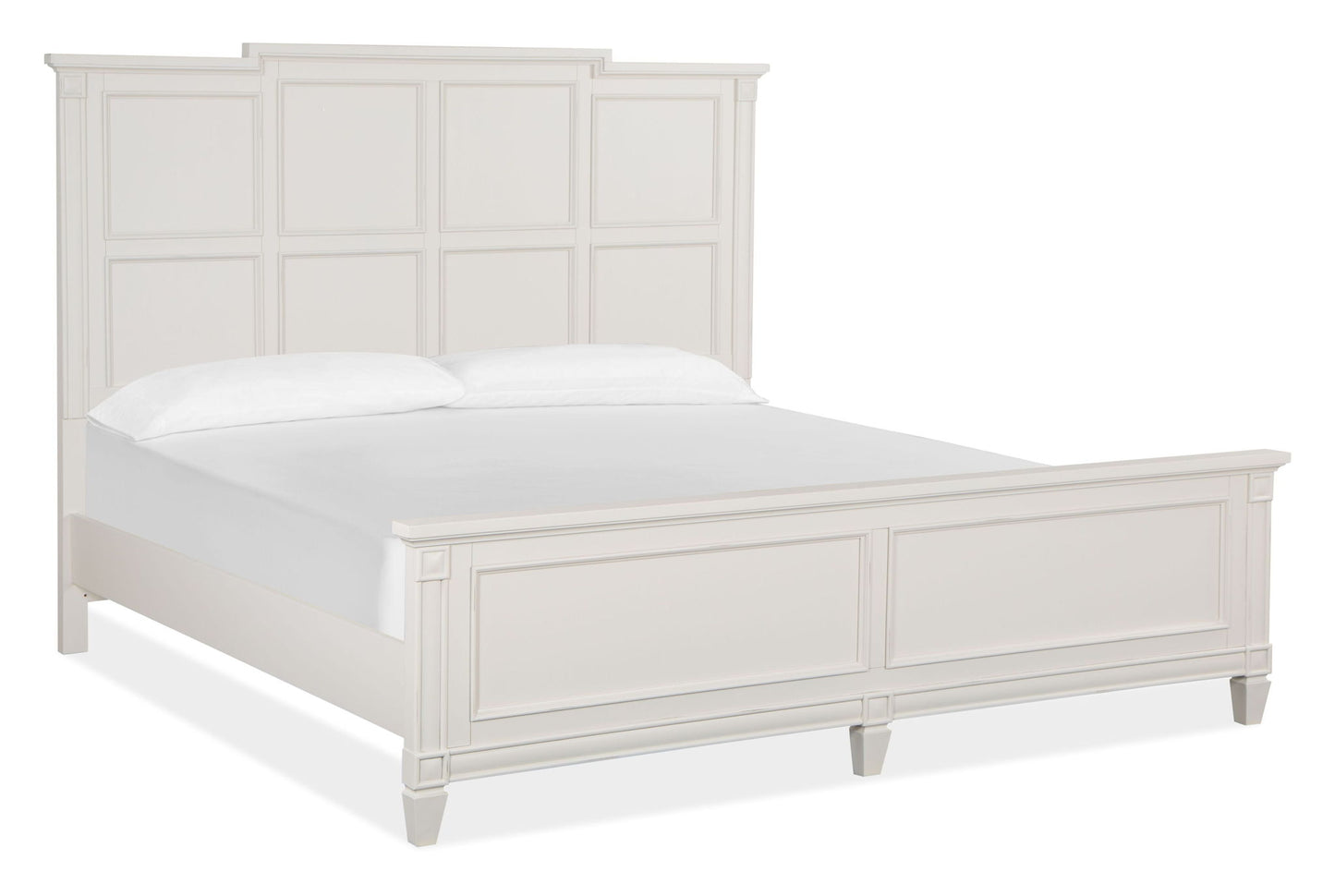 Willowbrook - Queen/King Panel Rails - Egg Shell White With Slight Rub Through