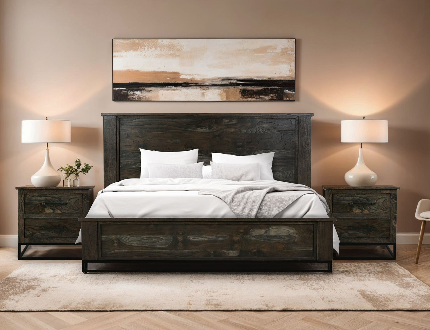 Teak - Queen Platform - Oil Black
