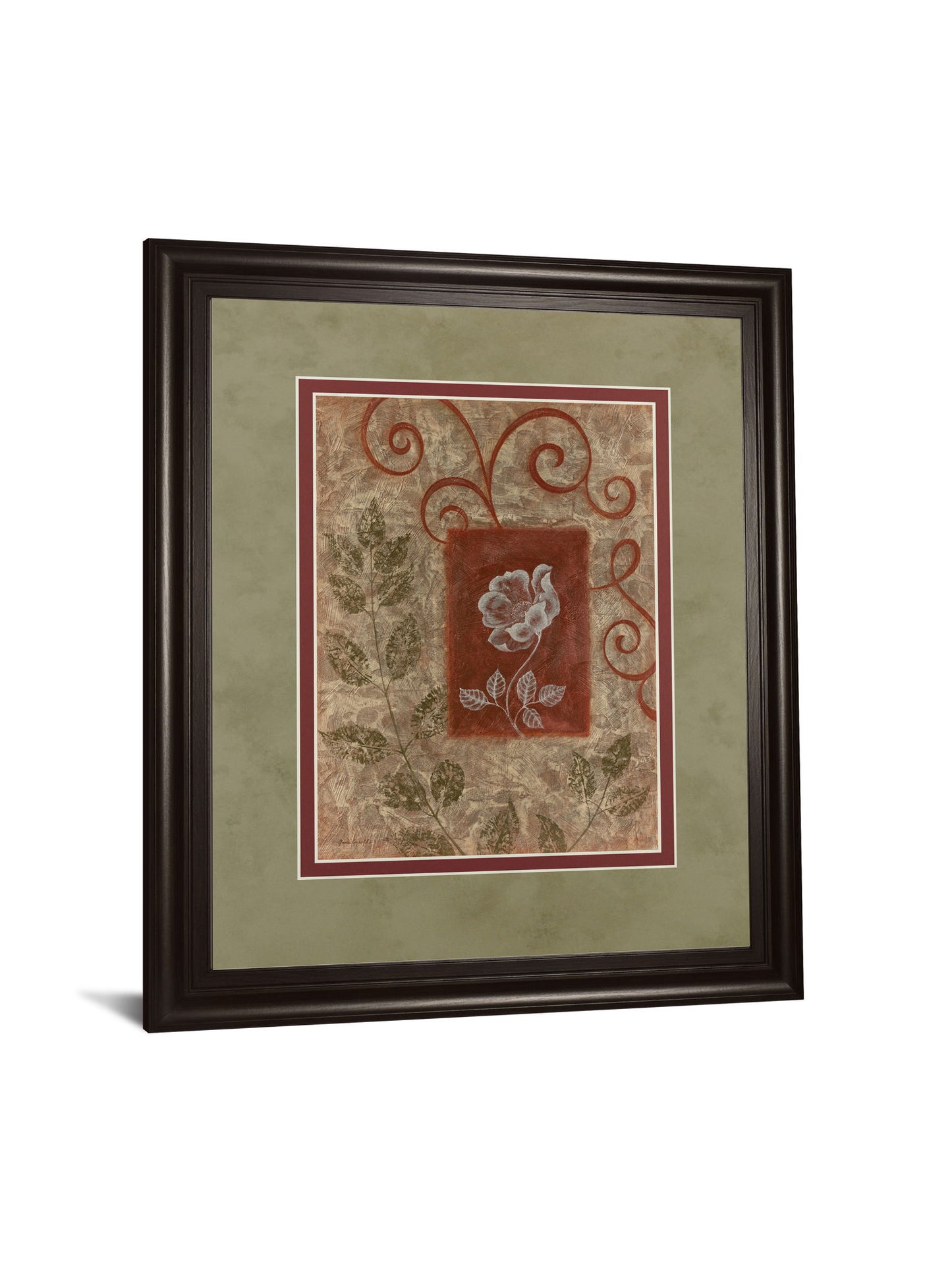Verdant Scrolls - 34" x 40" Framed Wall Art - Beige
