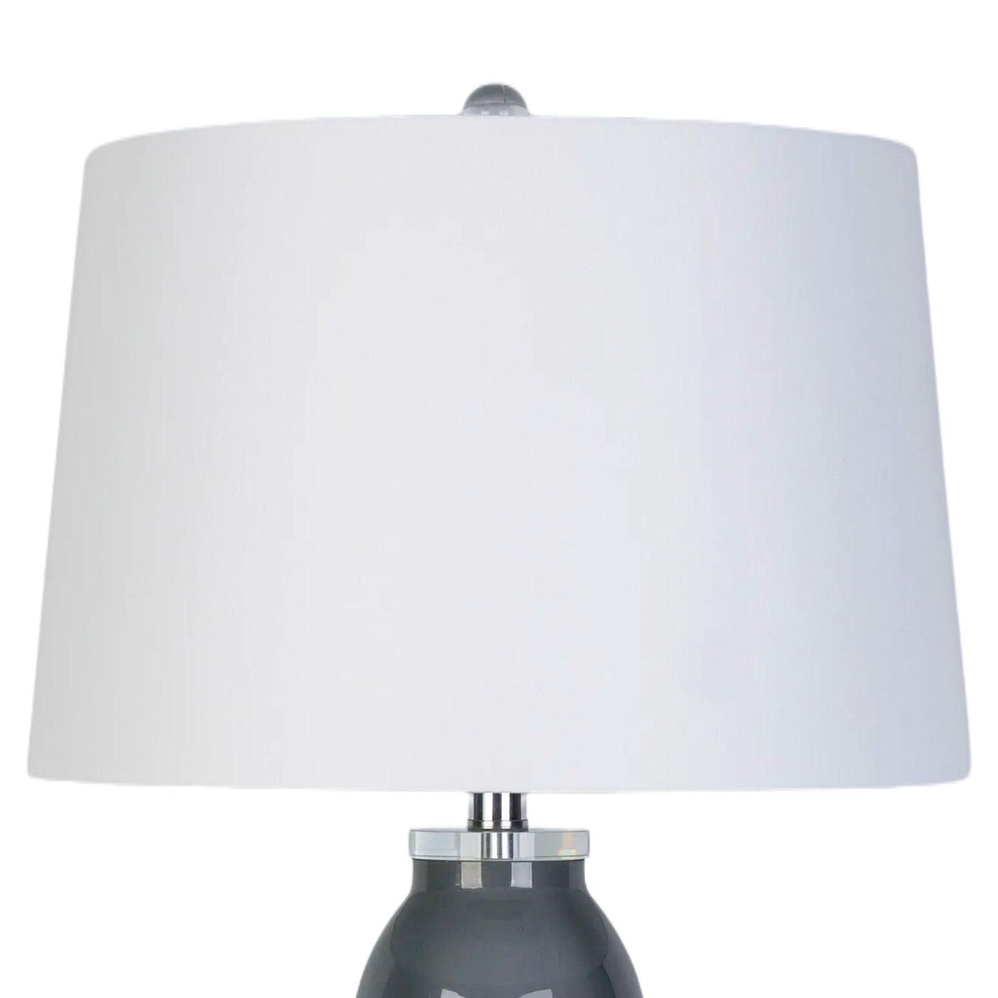 Crystal Breeze Art Glass & Crystal Table Lamp (Set of 2) - Gray Cloud / Clear Crystal