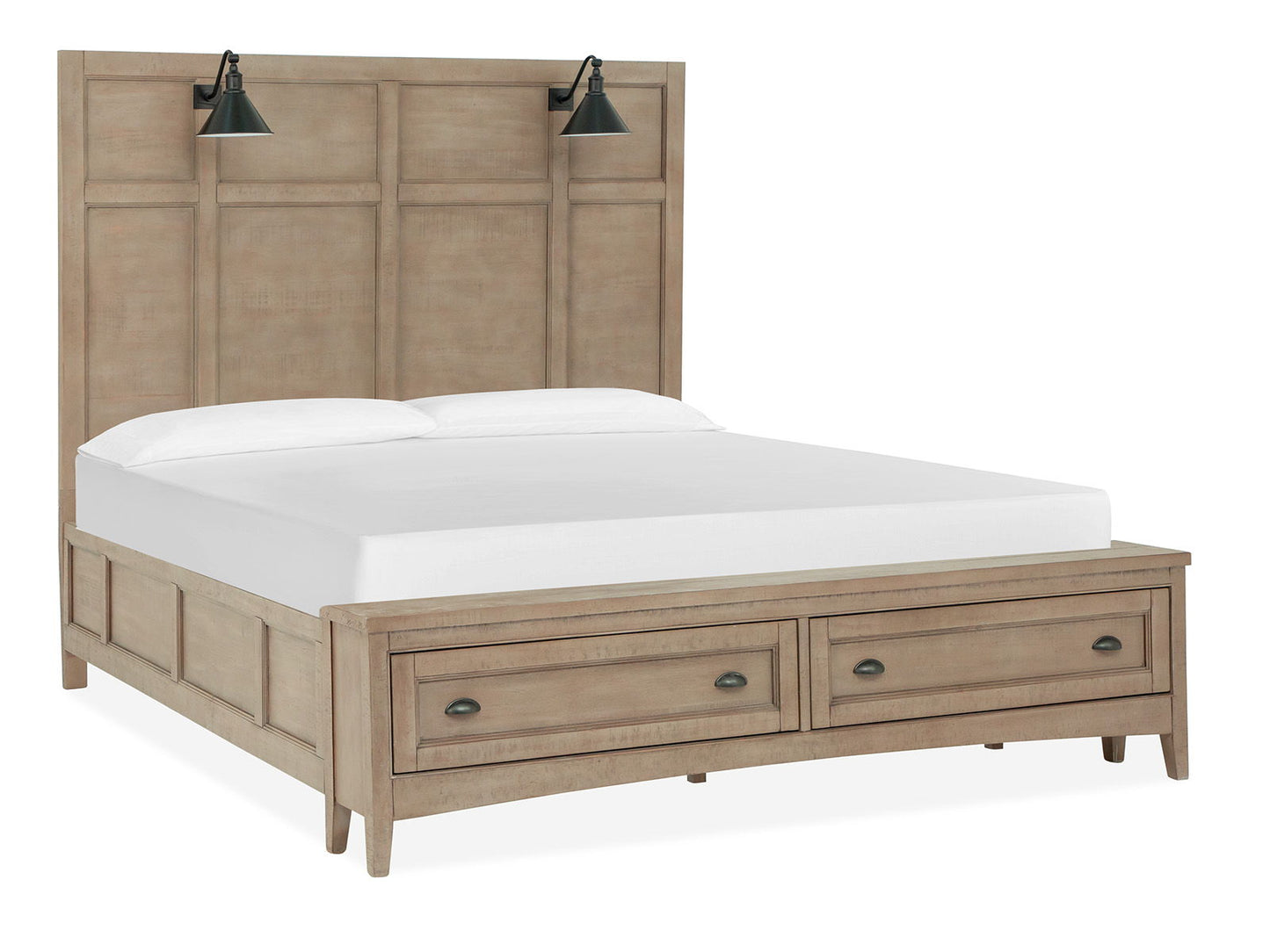 Paxton Place - Wood Queen / King Panel Bed Regular Rails - Dove Tail Gray