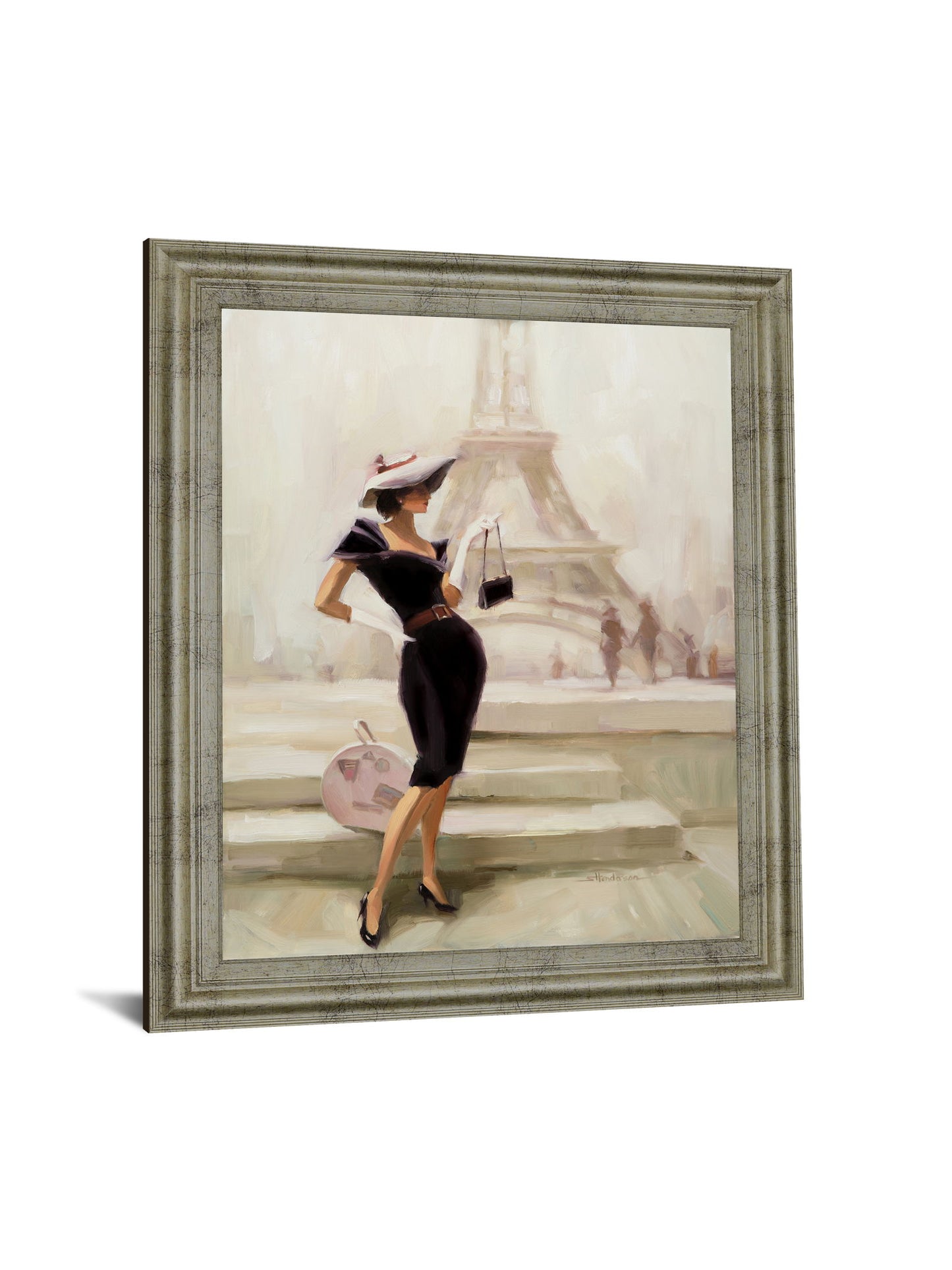 Chic Stroll - 28" x 34" Framed Wall Art - Beige