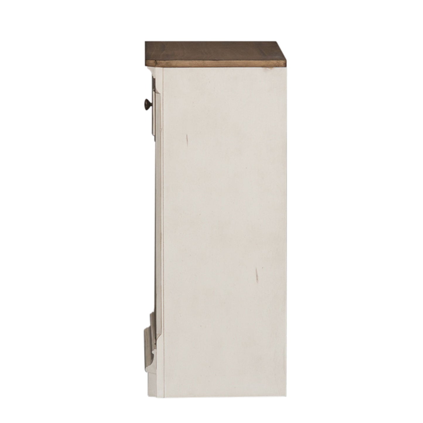 Morgan Creek - Left Pier Base - Antique White / Wirebrushed Tobacco Accents