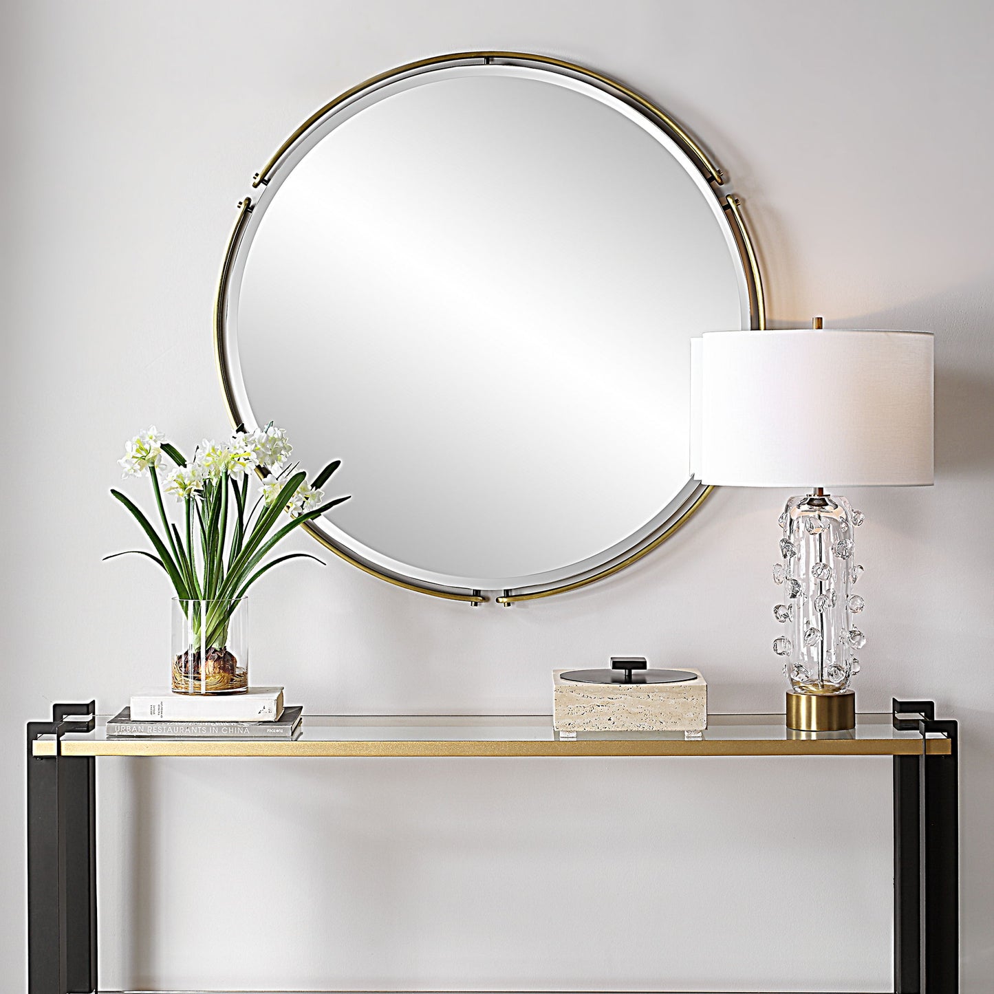 Wesley - Round Mirror - Gold