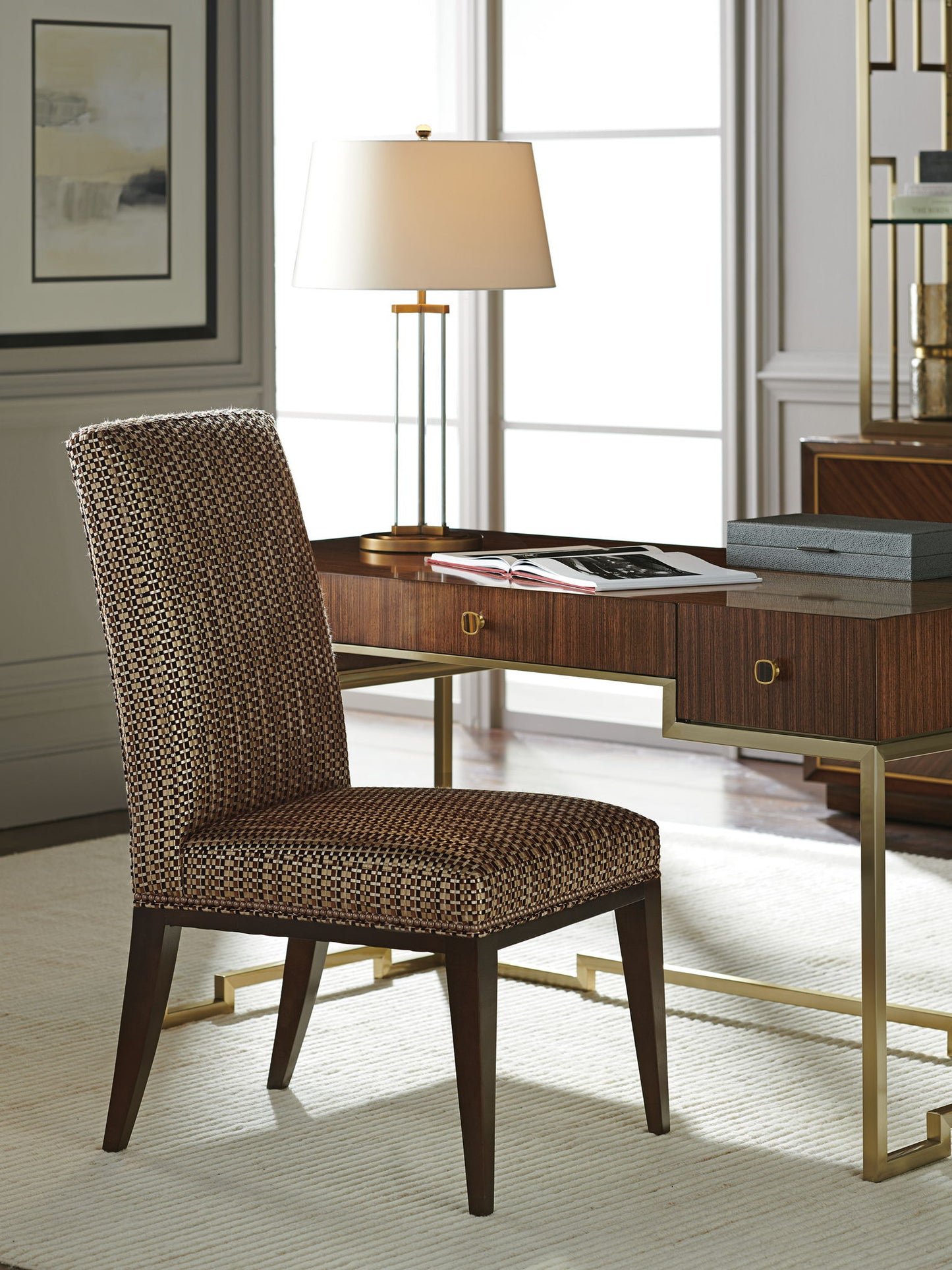 Lexington Upholstery - Lowell Leather Dining Chair - Dark Brown