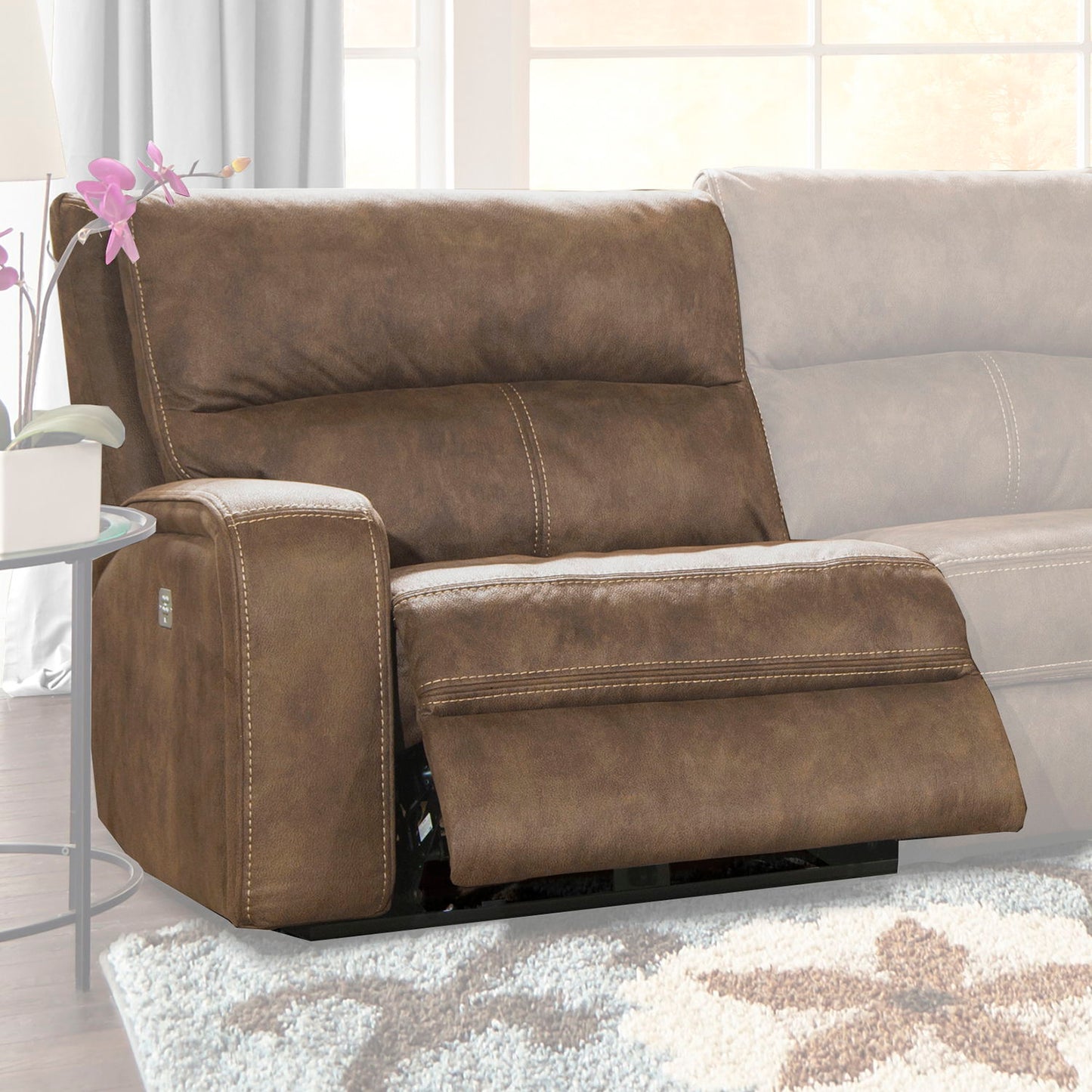 Polaris - Power Left Arm Facing Recliner - Kahlua