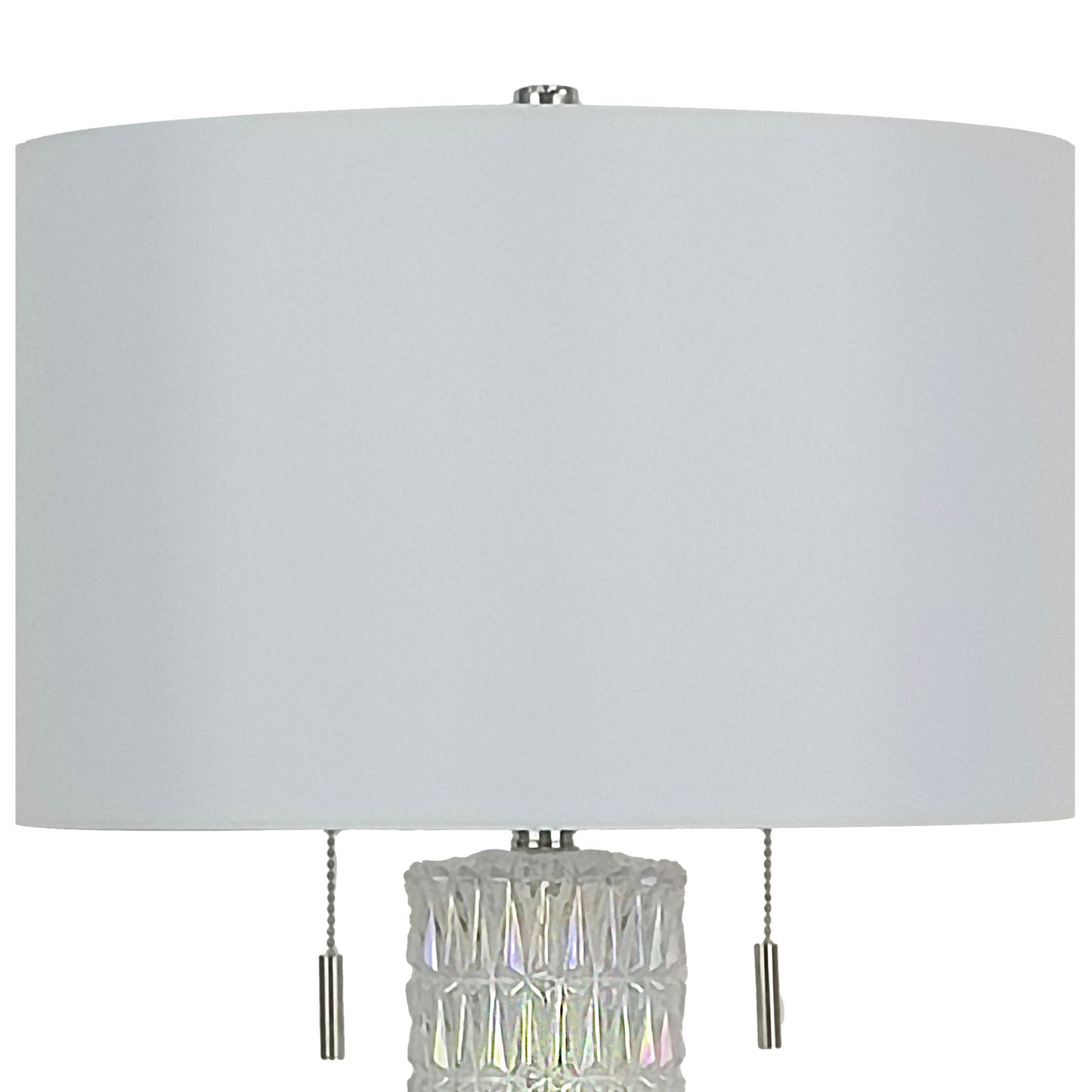 Radiant Glow Iridescent Glass & Metal Table Lamp (Set of 2) - Irradescent / Polished Nickel
