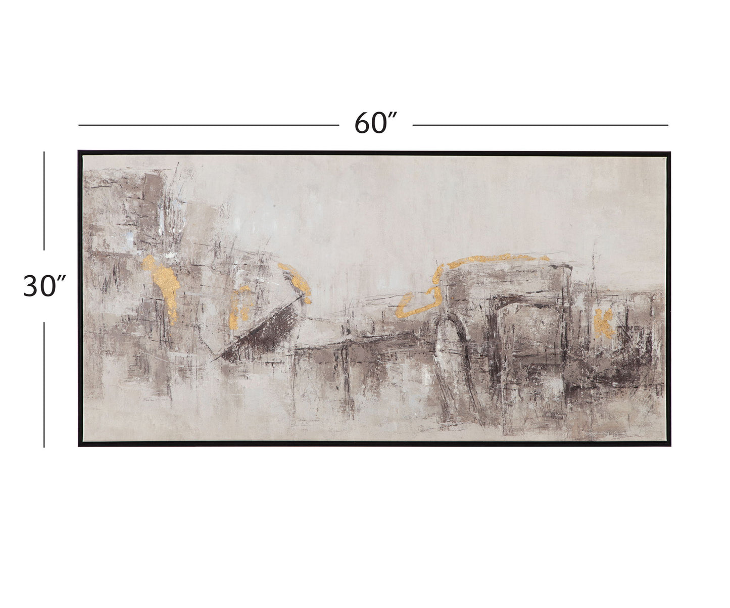 About Town Framed Canvas - Gray