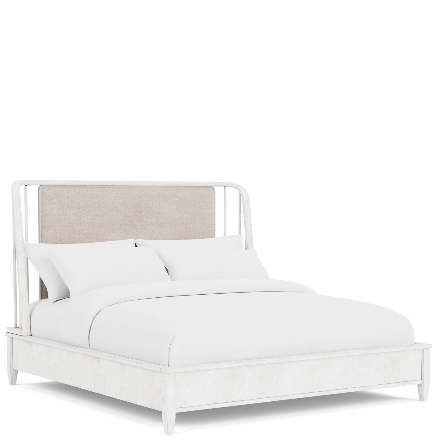 Maddox - Queen Upholstered Spindle Bed - White
