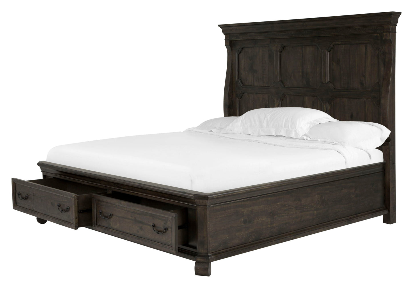 Bellamy - California King Bed Rails For Storage Footboard - Peppercorn