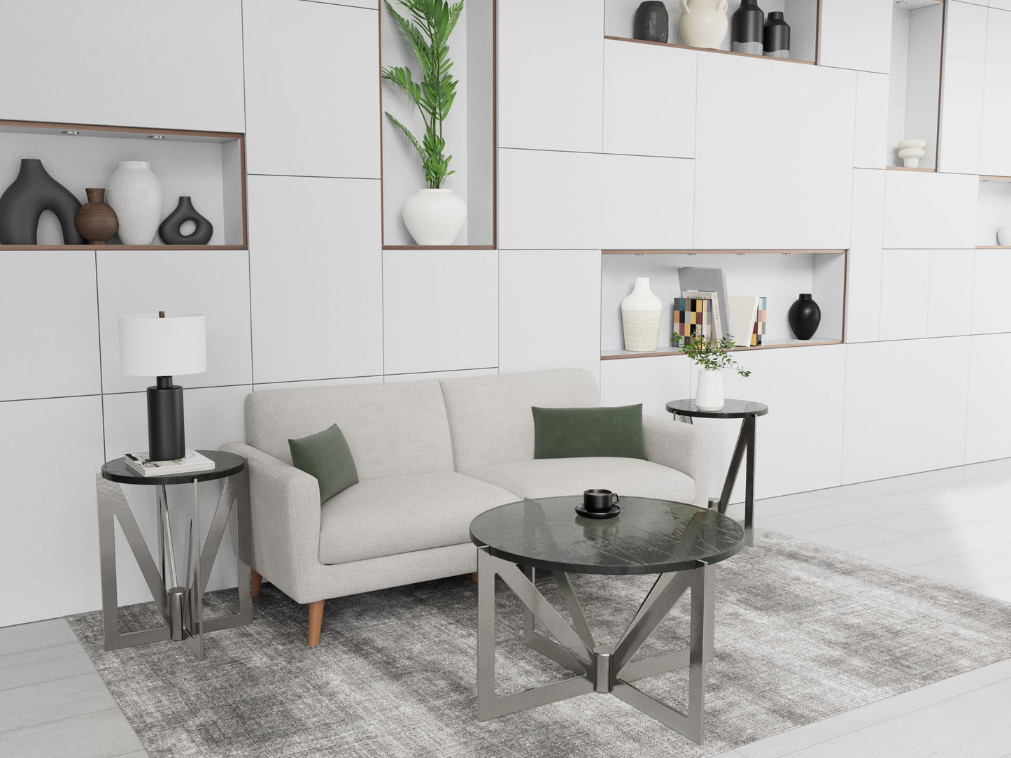 Jano - Round End Table Top - Gray