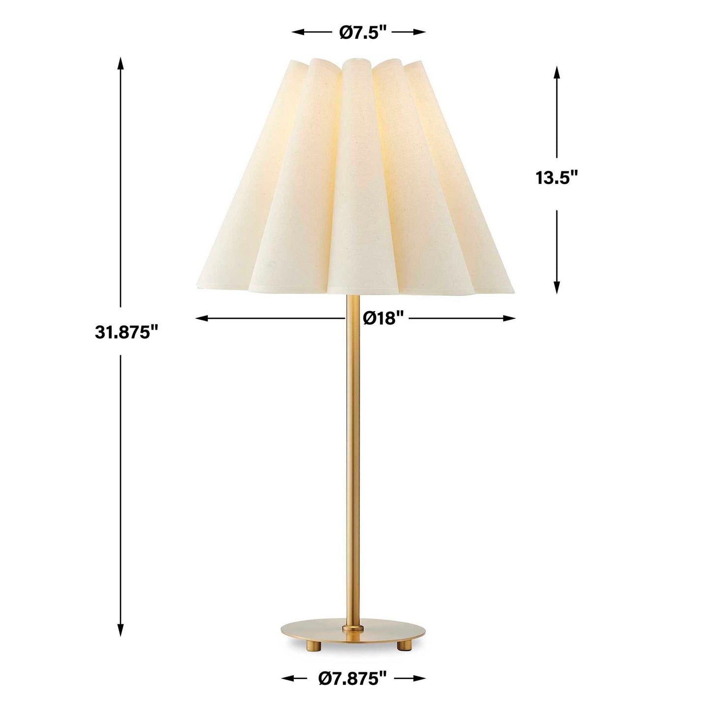 Lilabet - Fluted Shade Table Lamp - Gold