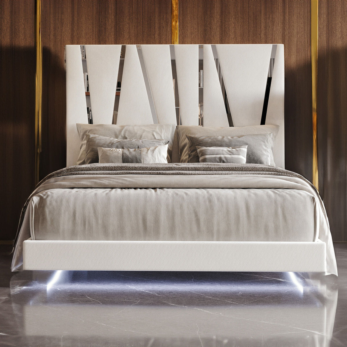 Europa - 5/0 Queen Headboard, Footboard & Slats - White