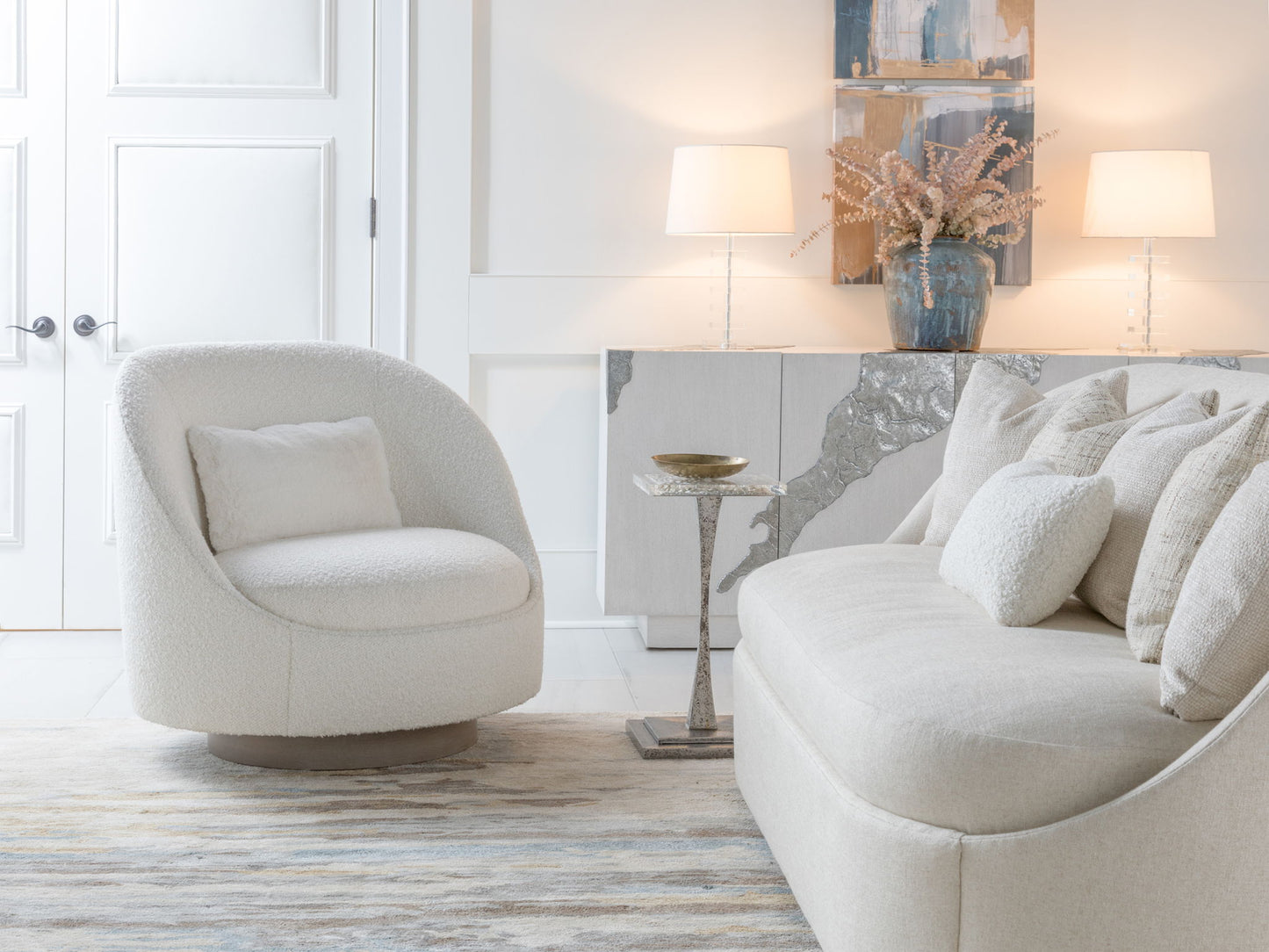 Artistica Upholstery - Genevieve Bench Seat Fabric Sofa - White