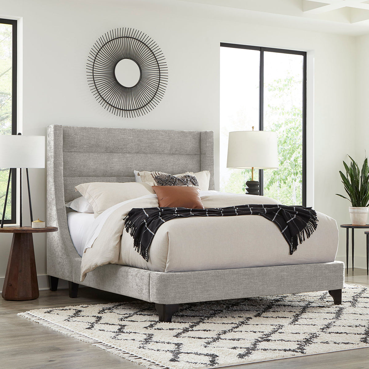Jacob - King Footboard And Rails - Luxe Light Gray
