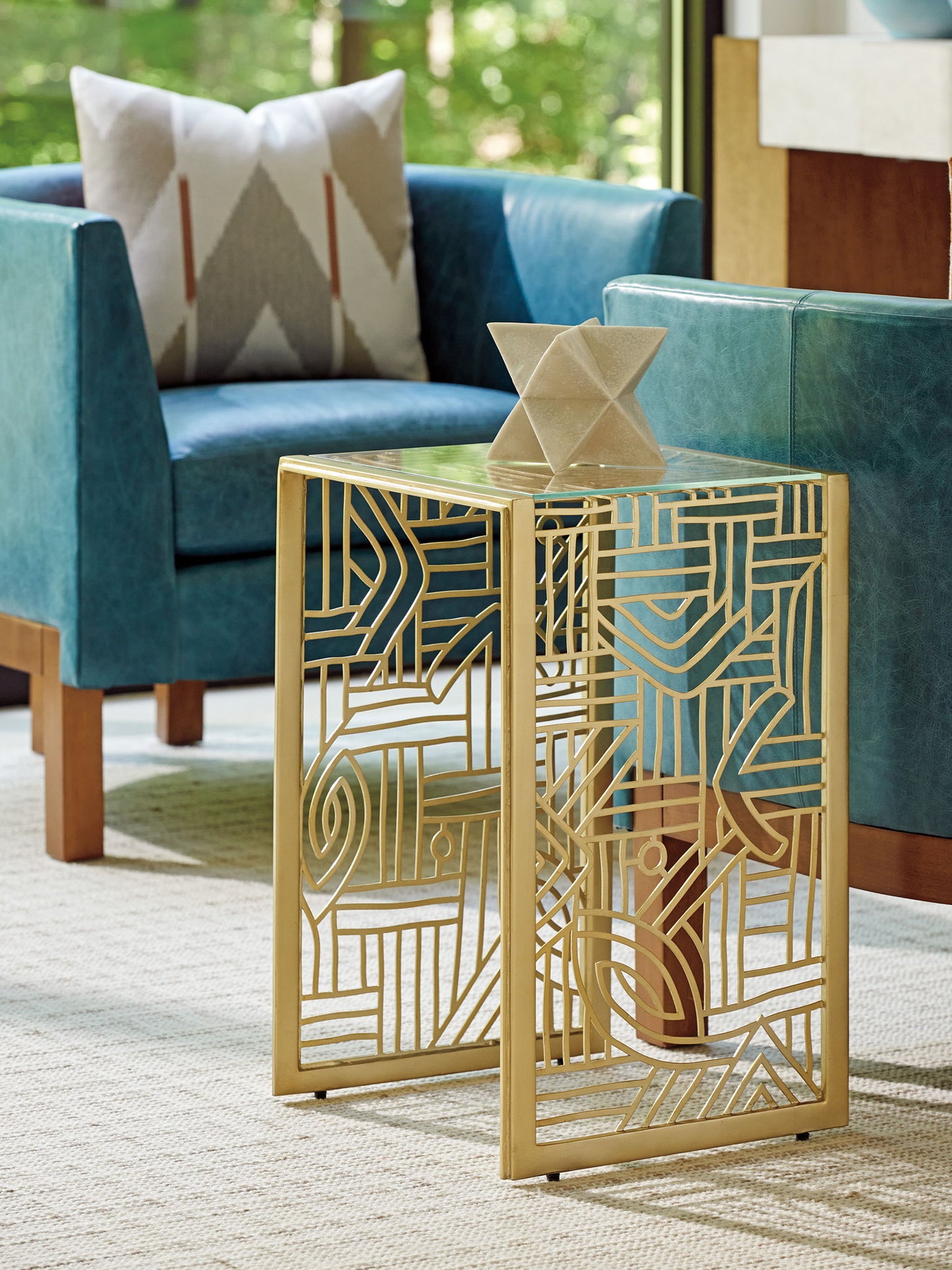 Palm Desert - Redford Metal Accent Table - Gold