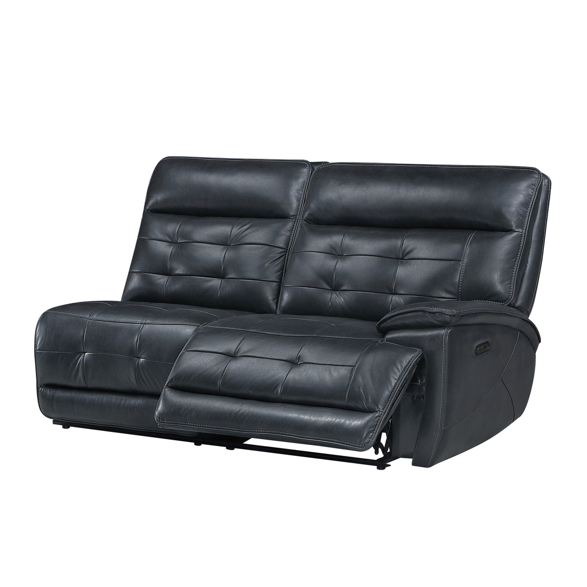Warner - RAF Loveseat With 1 Power Fabric And Headrest - Black