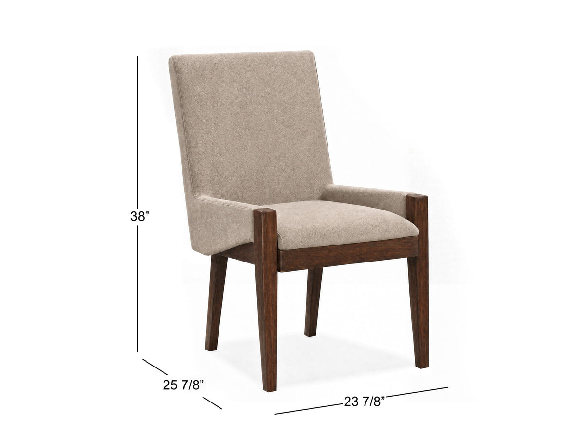 Reena - Upholstered Host Chair (Set of 2) - Rich Brown / Beige