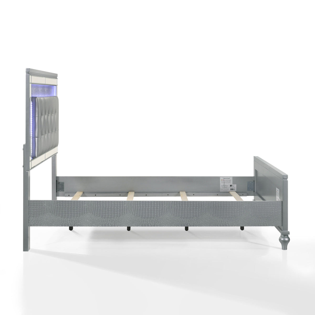 Valentino - 4/6 Full Footboard & Slats - Silver