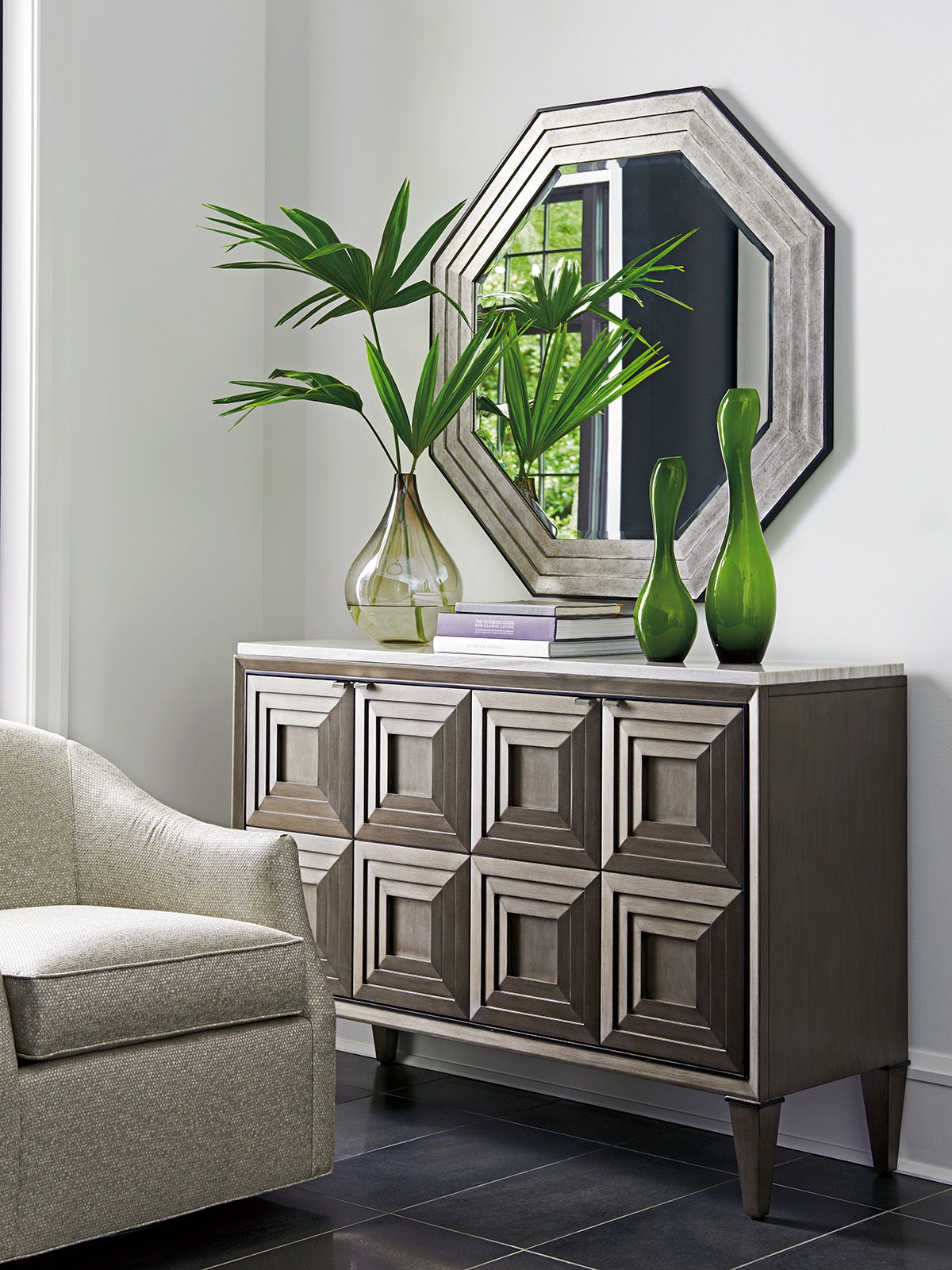 Ariana - Latour Octagonal Mirror - Gray