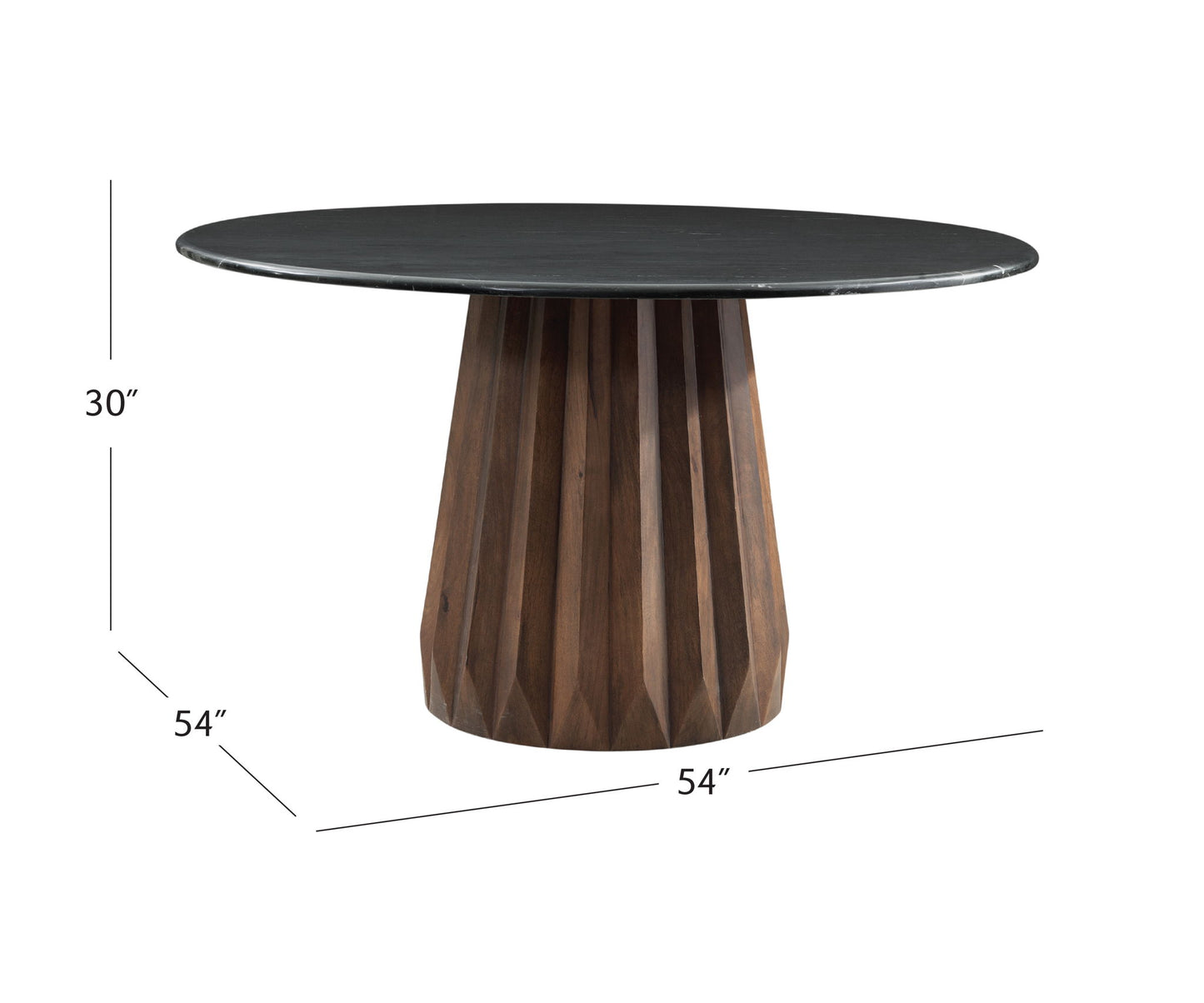 Jennings - Dining Table Top - Natural Black Marble
