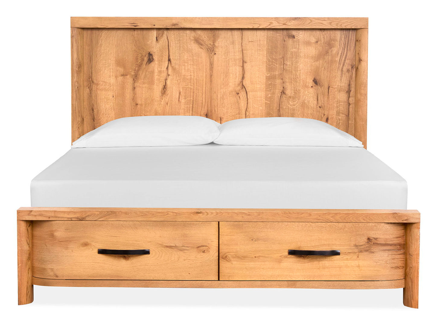 Laramie - Queen Panel Bed Storage Footboard - Honey Wheat
