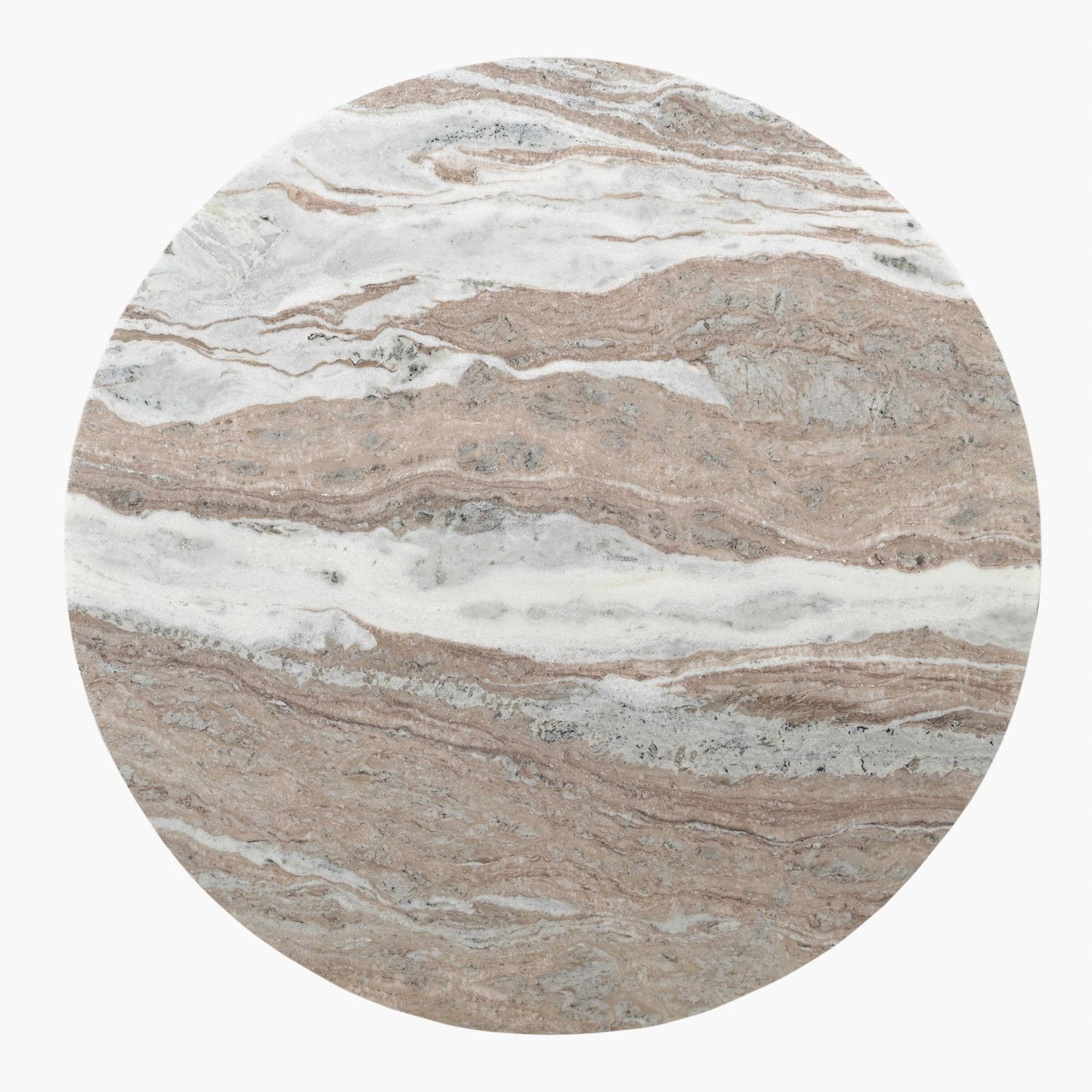 Kaleidoscope - Round Pedestal Marble Table Top - Aged Whiskey