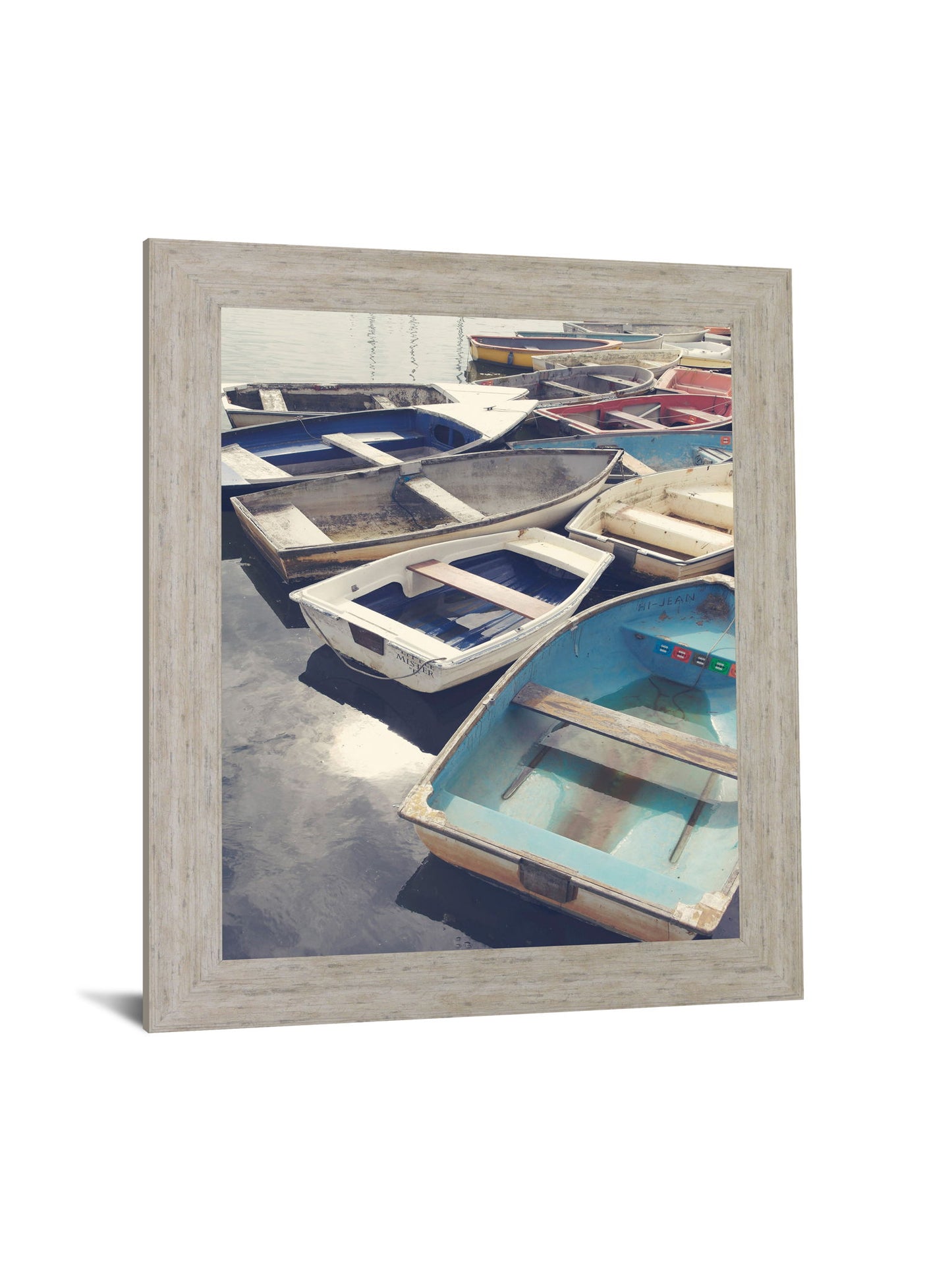 Dockside Drift - 28" x 34" Framed Wall Art - Light Blue