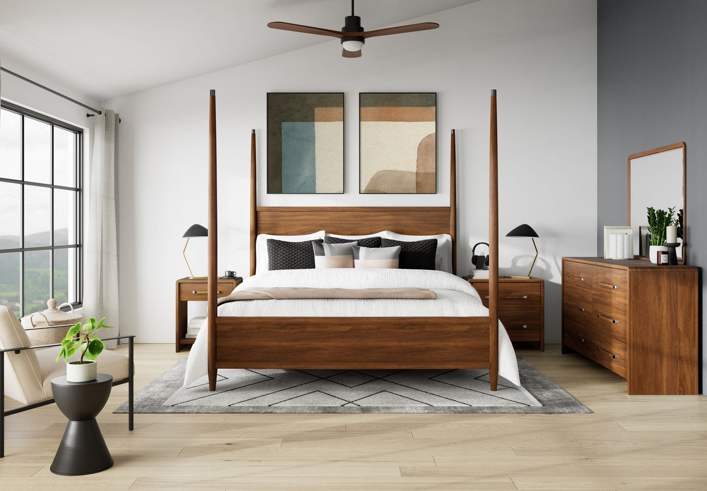 Elsie - King Poster Headboard and Footboard - Dark Brown