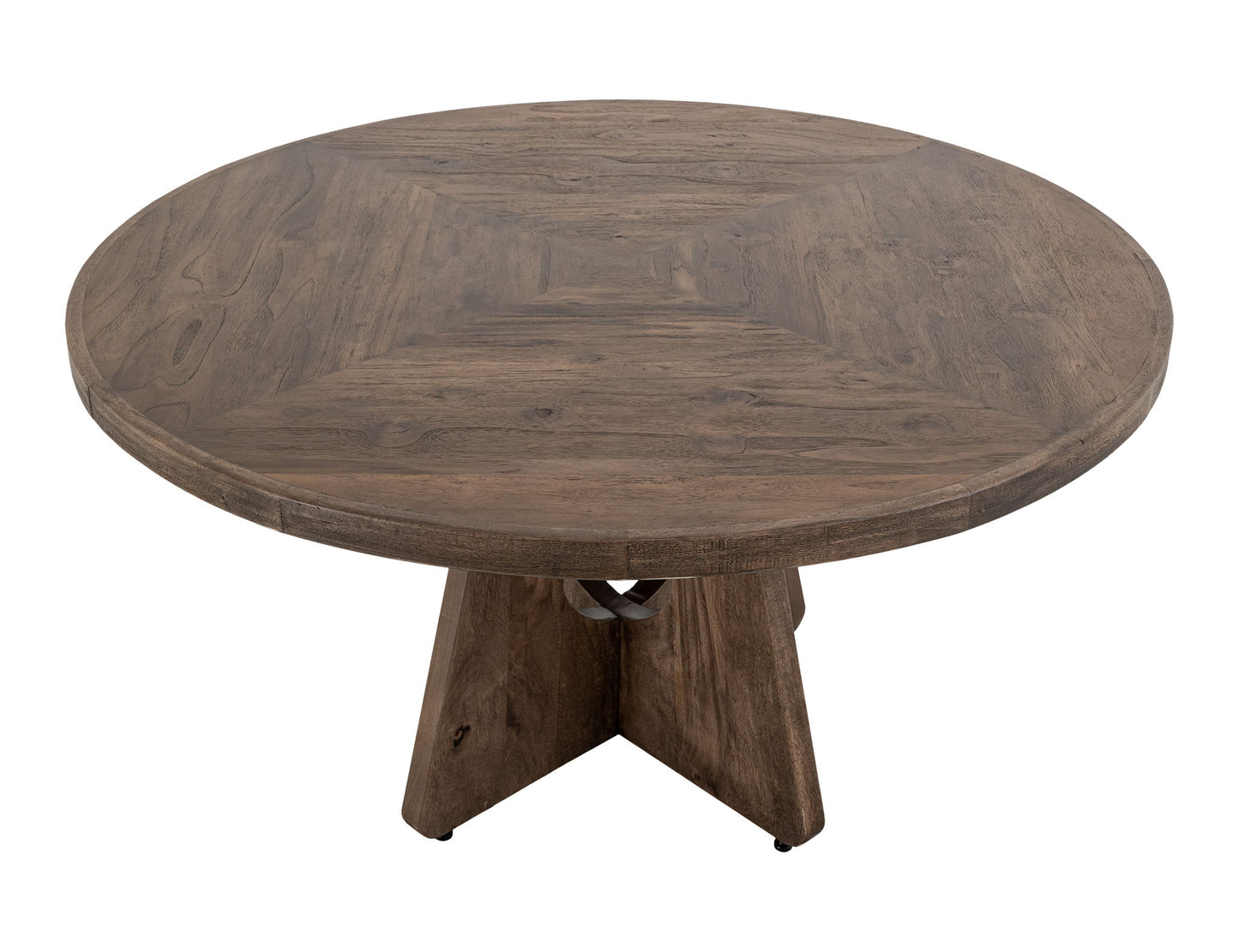 Natural Teca - 55" Round Table Top - Quartersawn Oak / Marooned Brown