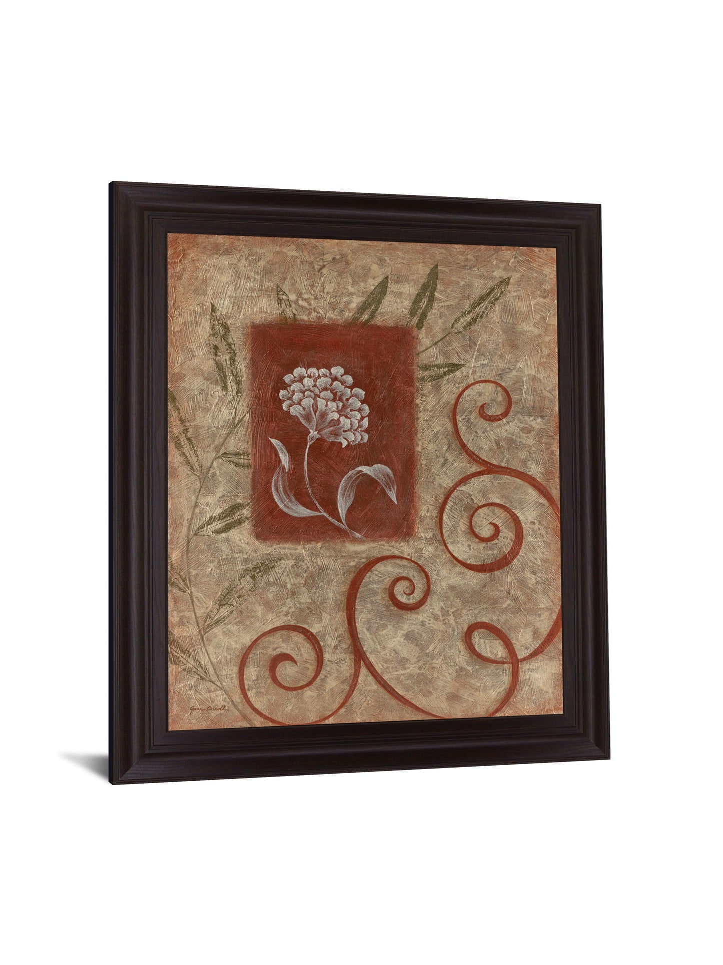 Terra Scrolls - 28" x 34" Framed Wall Art - Beige