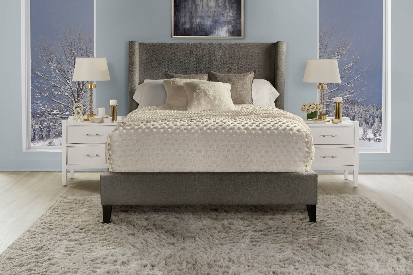 Angel - Queen Footboard And Rails - Himalaya Charcoal Gray